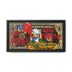 Duck Dynasty of Dollars: Pop Art Financial Critique, Graffiti Economics, Capitalist Commentary - Canvas Wall Art