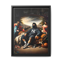 Urban Renaissance: Digital Remix of Classical Portraiture, Street Culture Reimagined - Canvas Wall Art