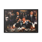 Empire of Shadows: Cinematic Crime Collage, Noir Anthology of Power - Canvas Wall Art