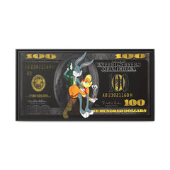 Cartoon Cash Remix: Looney Tunes Currency, Pop Culture Finance Art - Canvas Wall Art