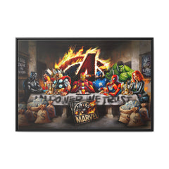 Feast of Franchises: Marvel Avengers Last Supper, Corporate Pop Art Parody - Canvas Wall Art