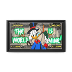 Duck Dollar Domination: Pop Art Financial Satire, Disney Character Urban Commentary - Canvas Wall Art