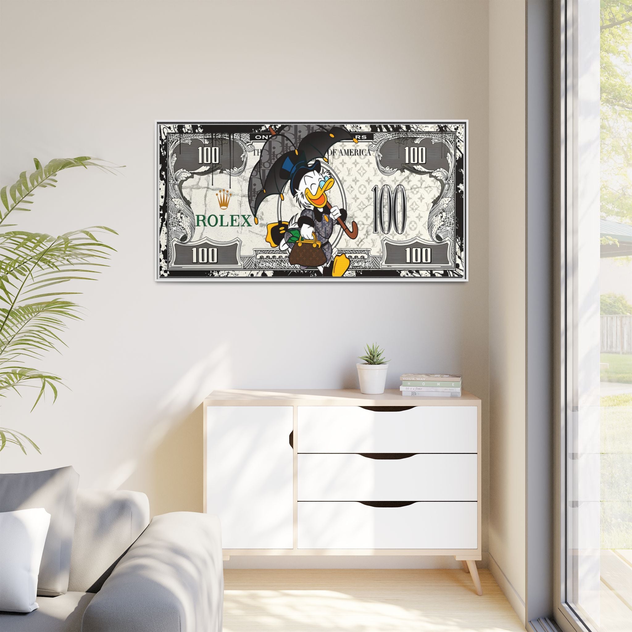 Duck Dynasty of Luxury: Pop Art Fashion Icon, Disney Meets High-End Branding, Urban Street Art Elegance - Canvas Wall Art