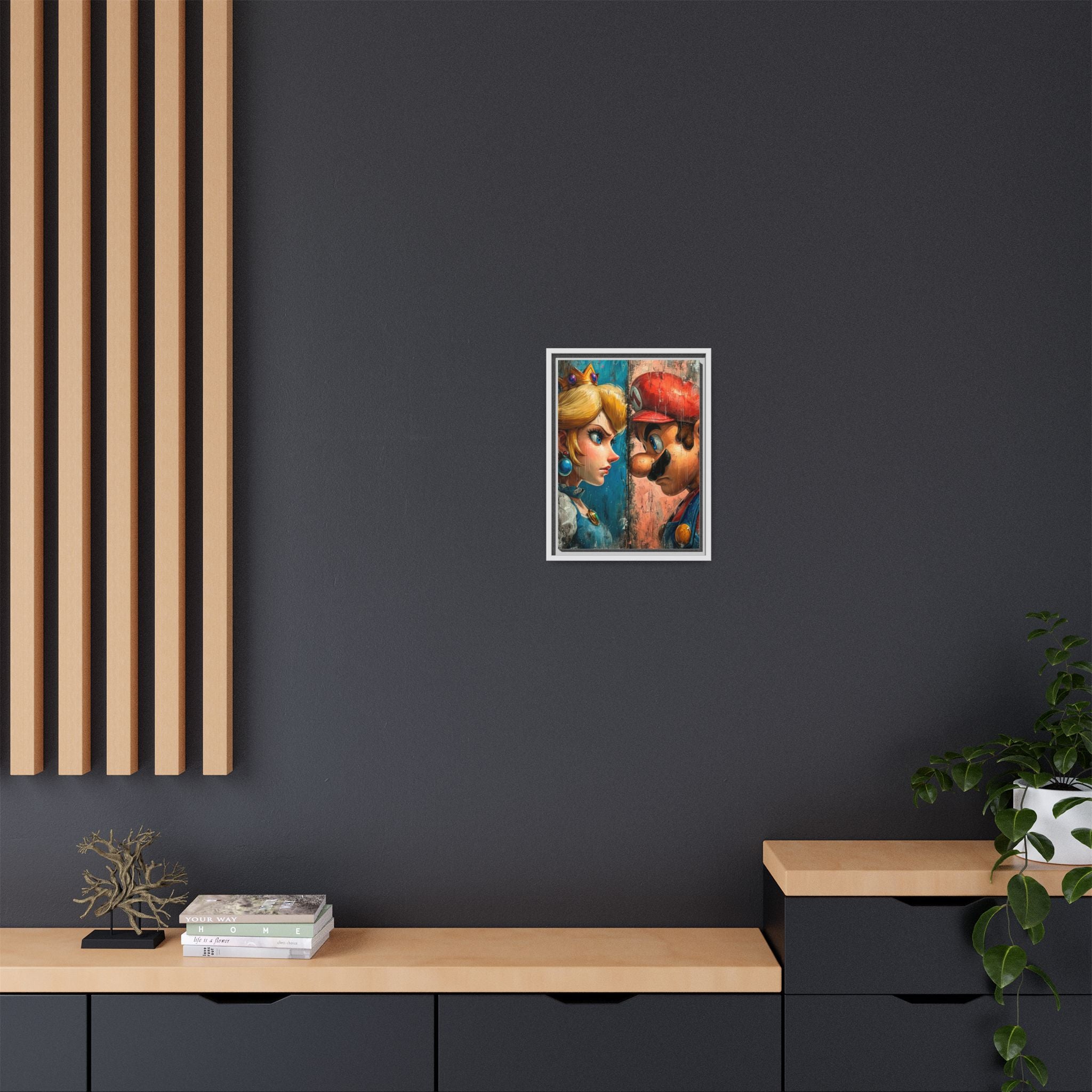 Legends Collide: Pixel Protagonists Reimagined, Gritty Game Art Portrait - Canvas Wall Art