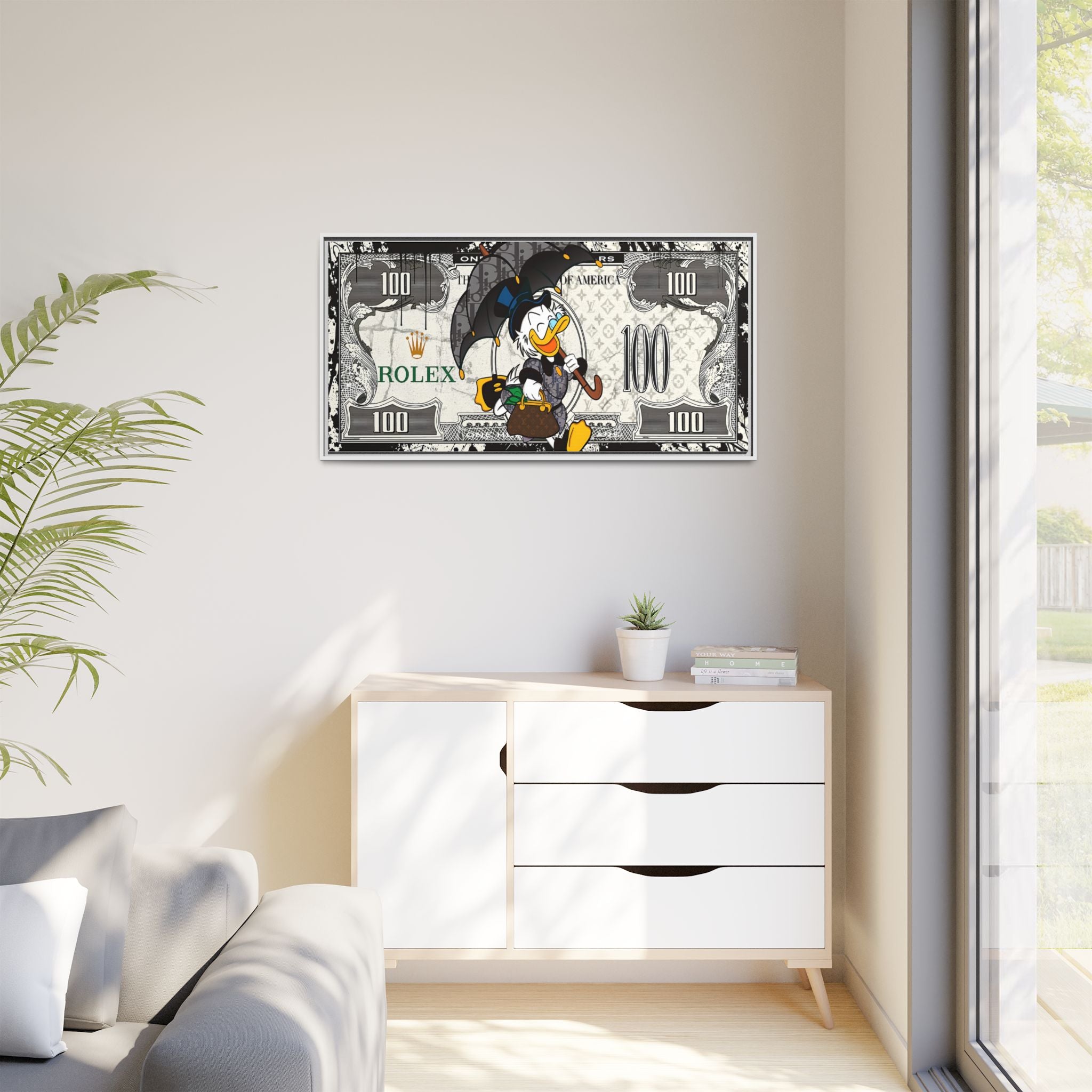 Duck Dynasty of Luxury: Pop Art Fashion Icon, Disney Meets High-End Branding, Urban Street Art Elegance - Canvas Wall Art
