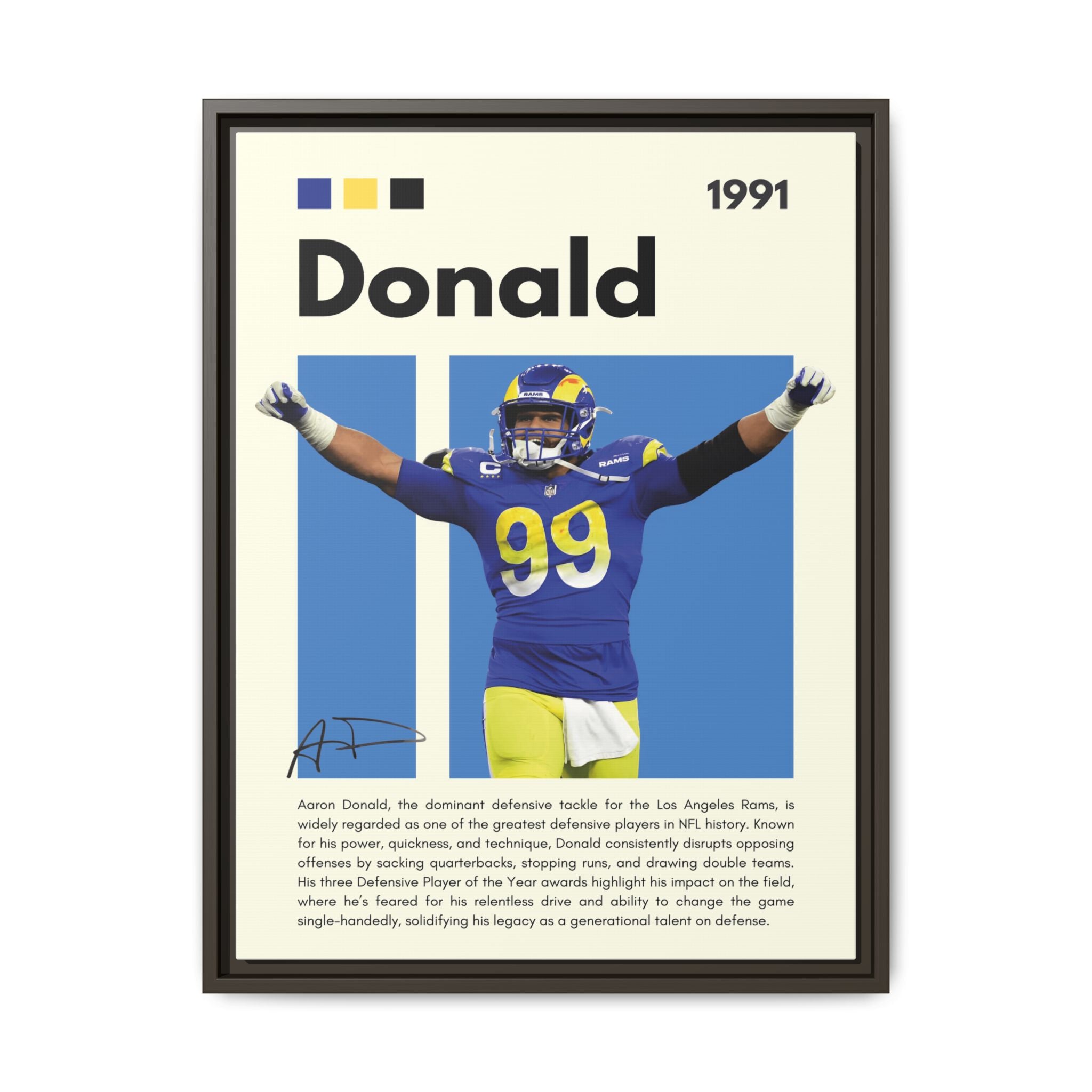 Aaron Donald: Rams Defensive Powerhouse - Canvas Wall Art