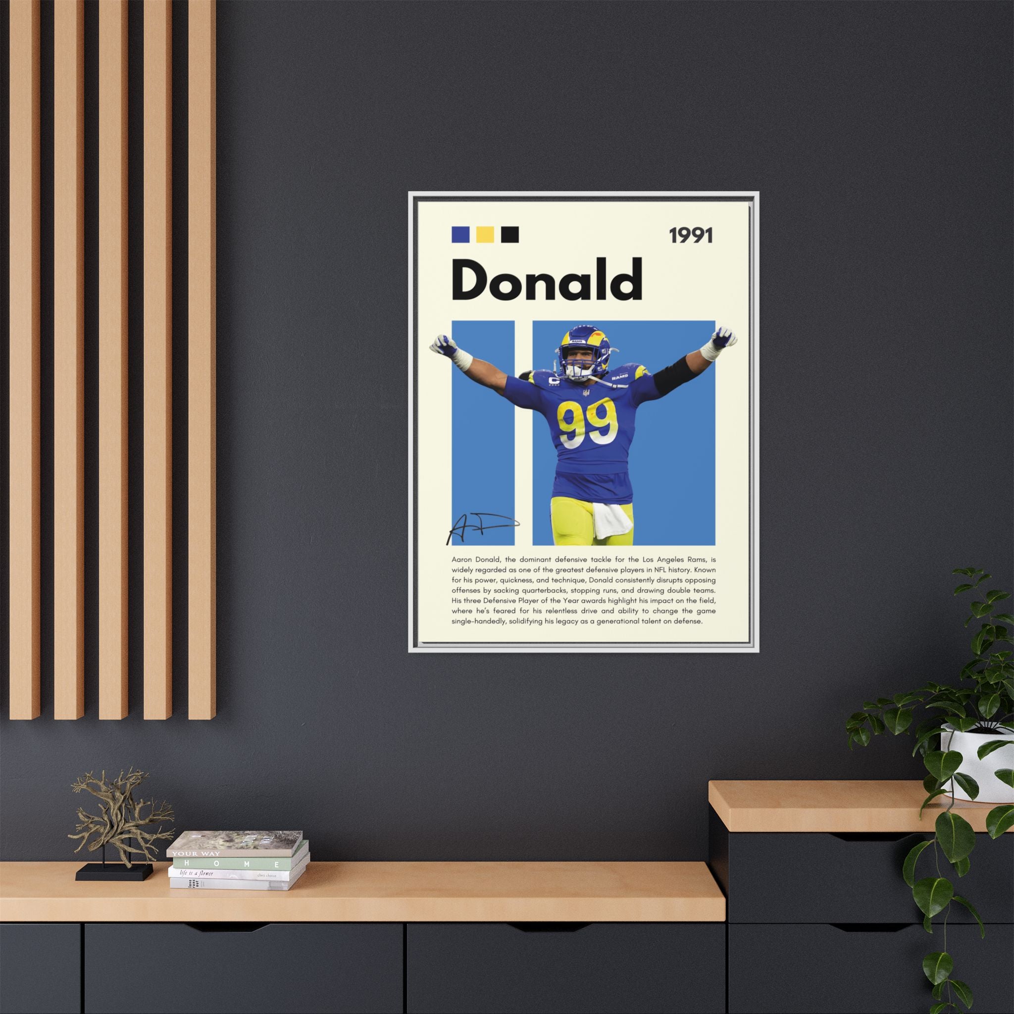 Aaron Donald: Rams Defensive Powerhouse - Canvas Wall Art