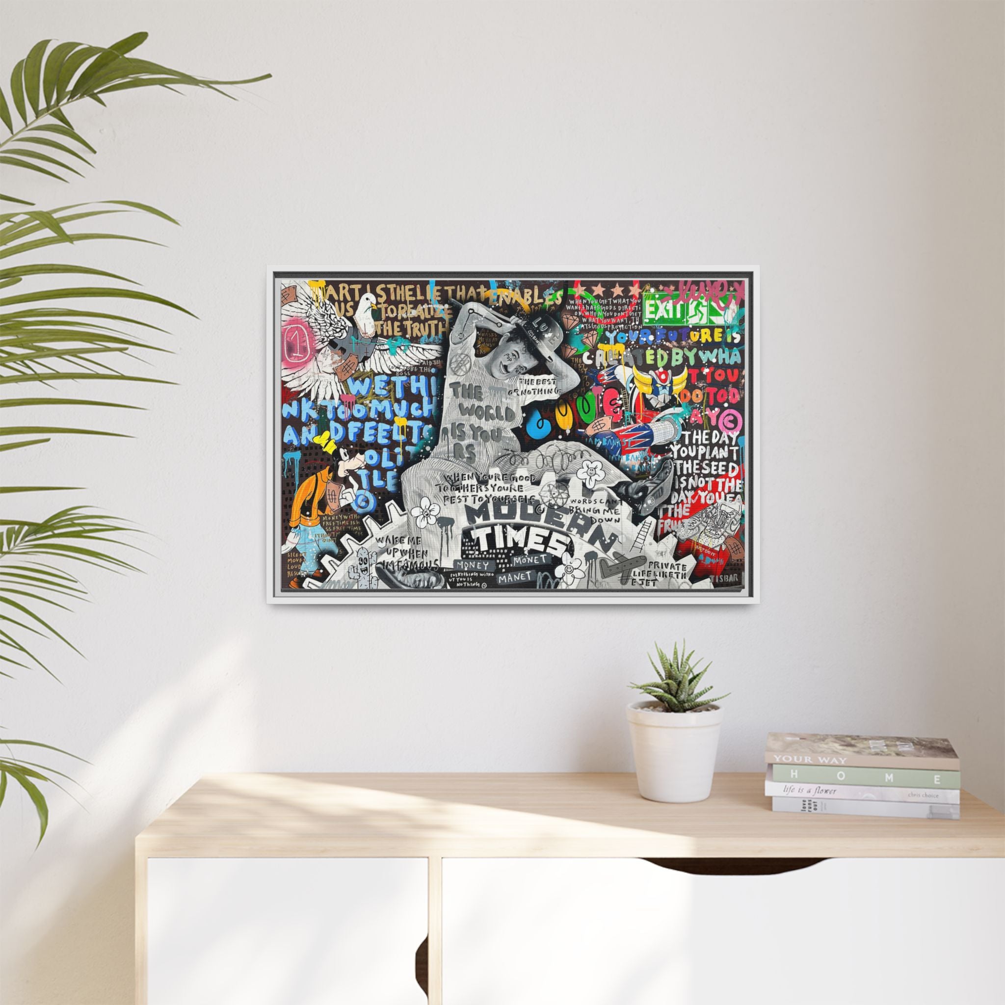 Urban Kaleidoscope: Street Art Fusion, Visual Commentary, Graffiti Narrative - Canvas Wall Art