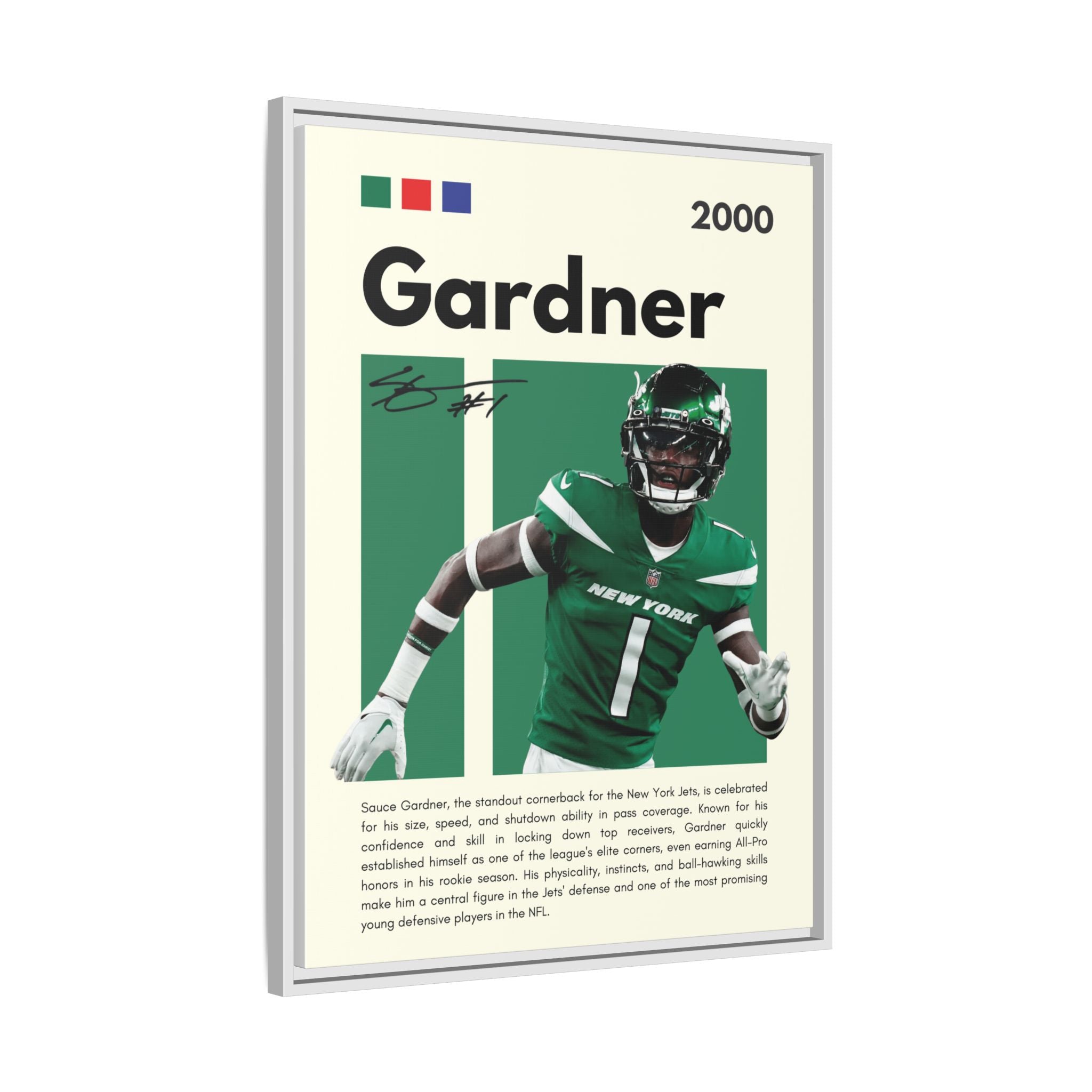 Sauce Gardner: Defensive Dynamo - Canvas Wall Art