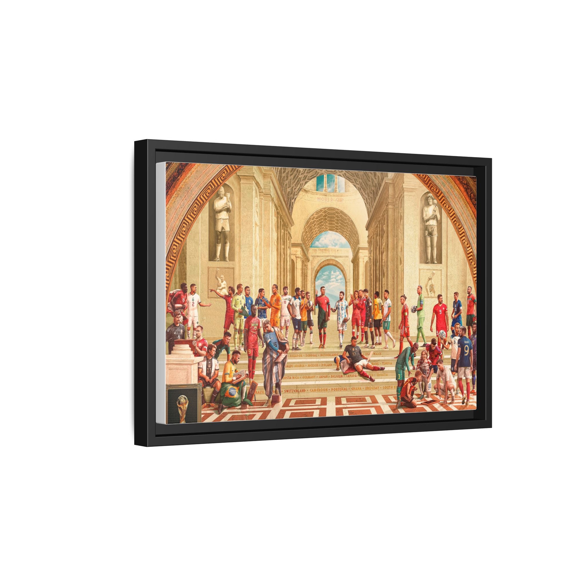 Pantheon of Football Glory: World Cup 2022 Immortalized, Global Soccer Legends Memorialized - Canvas Wall Art
