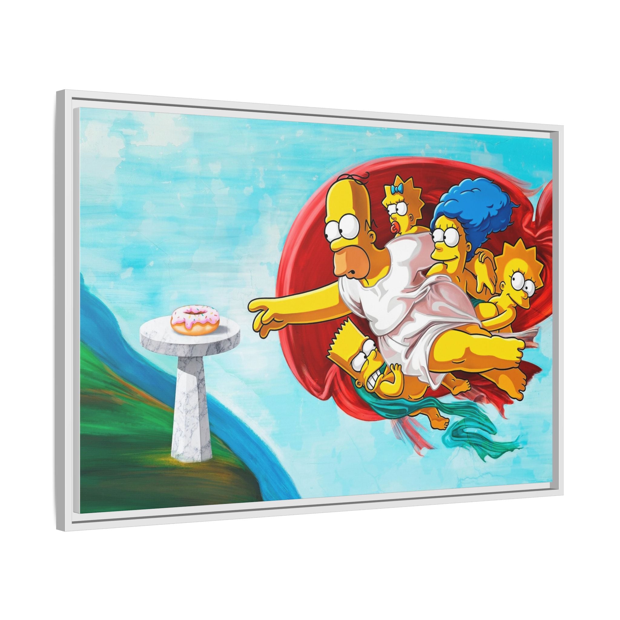 The Simpsons' Last Supper: Pop Culture Parody, Da Vinci Reimagined, Animated Comedy Masterpiece - Canvas Wall Art