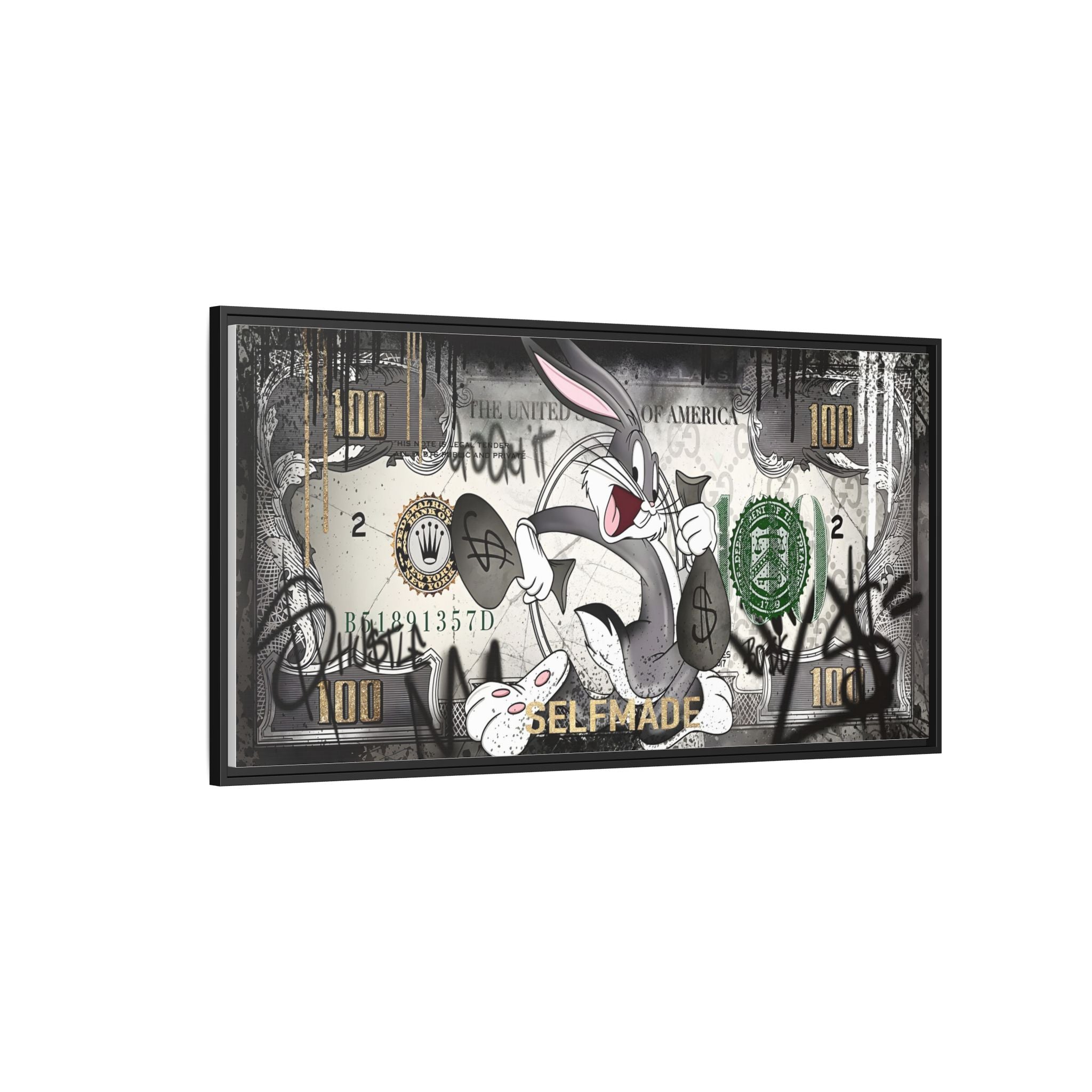 Bunny Benjamins: Pop Art Currency Remix, American Dream Iconography - Canvas Wall Art