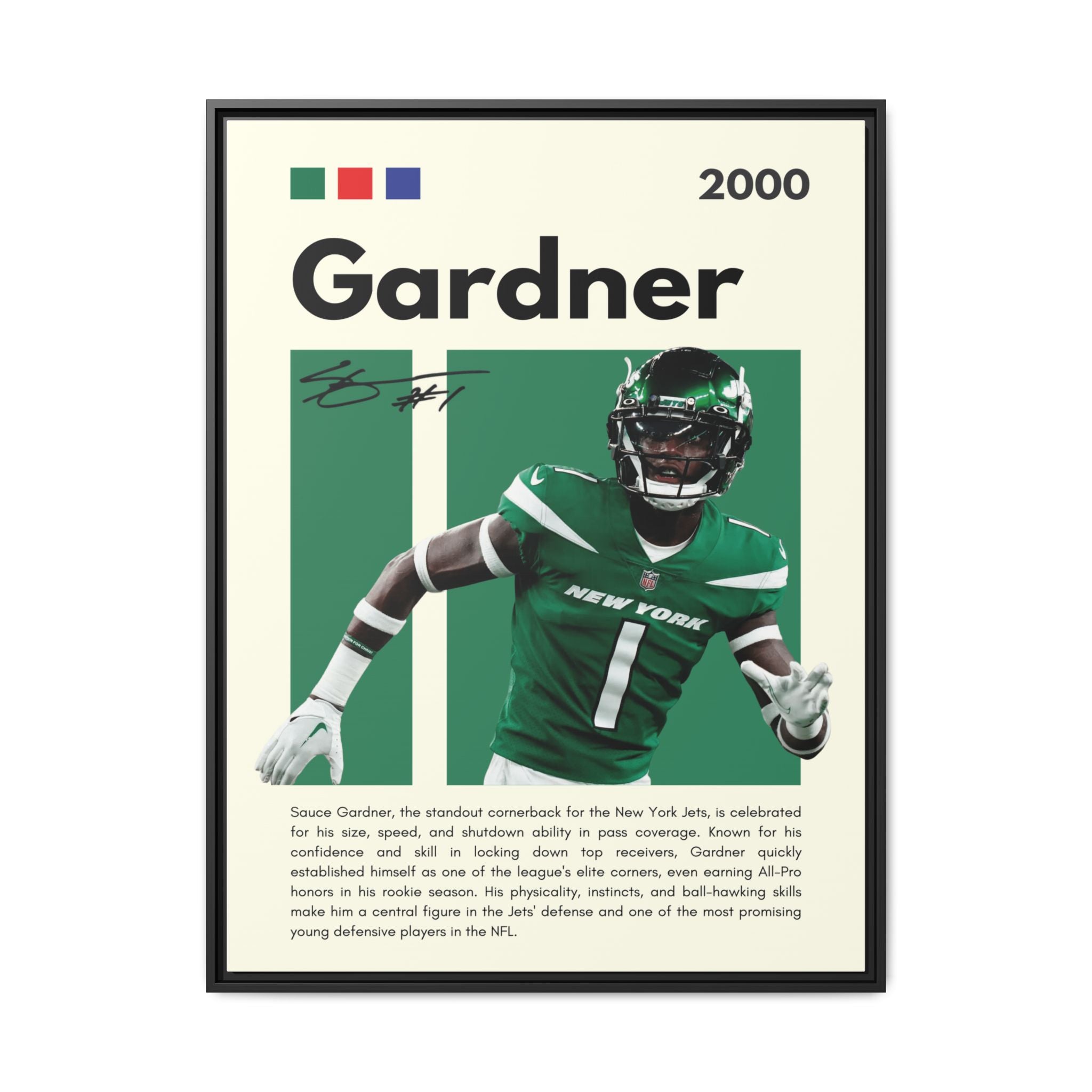 Sauce Gardner: Defensive Dynamo - Canvas Wall Art