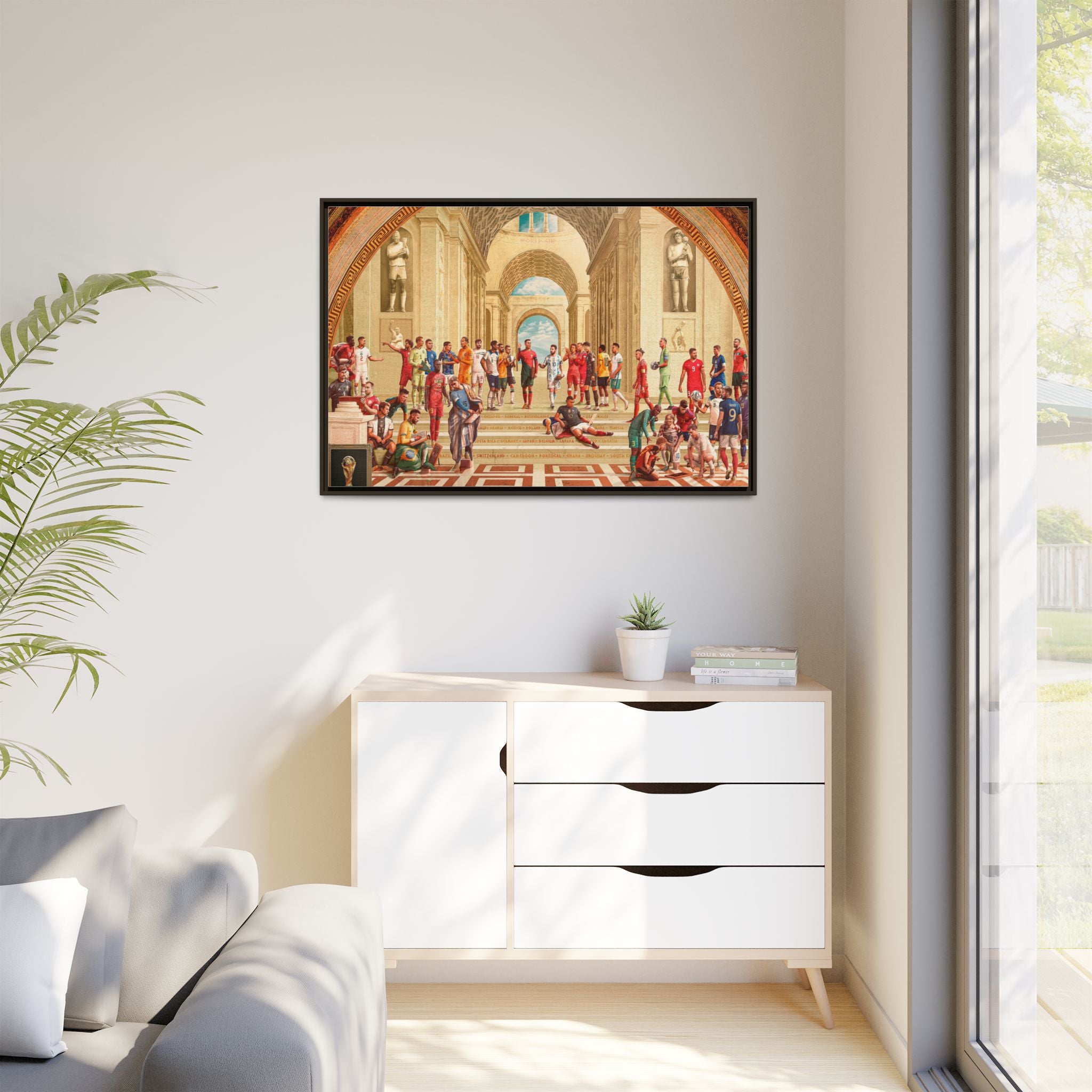 Pantheon of Football Glory: World Cup 2022 Immortalized, Global Soccer Legends Memorialized - Canvas Wall Art