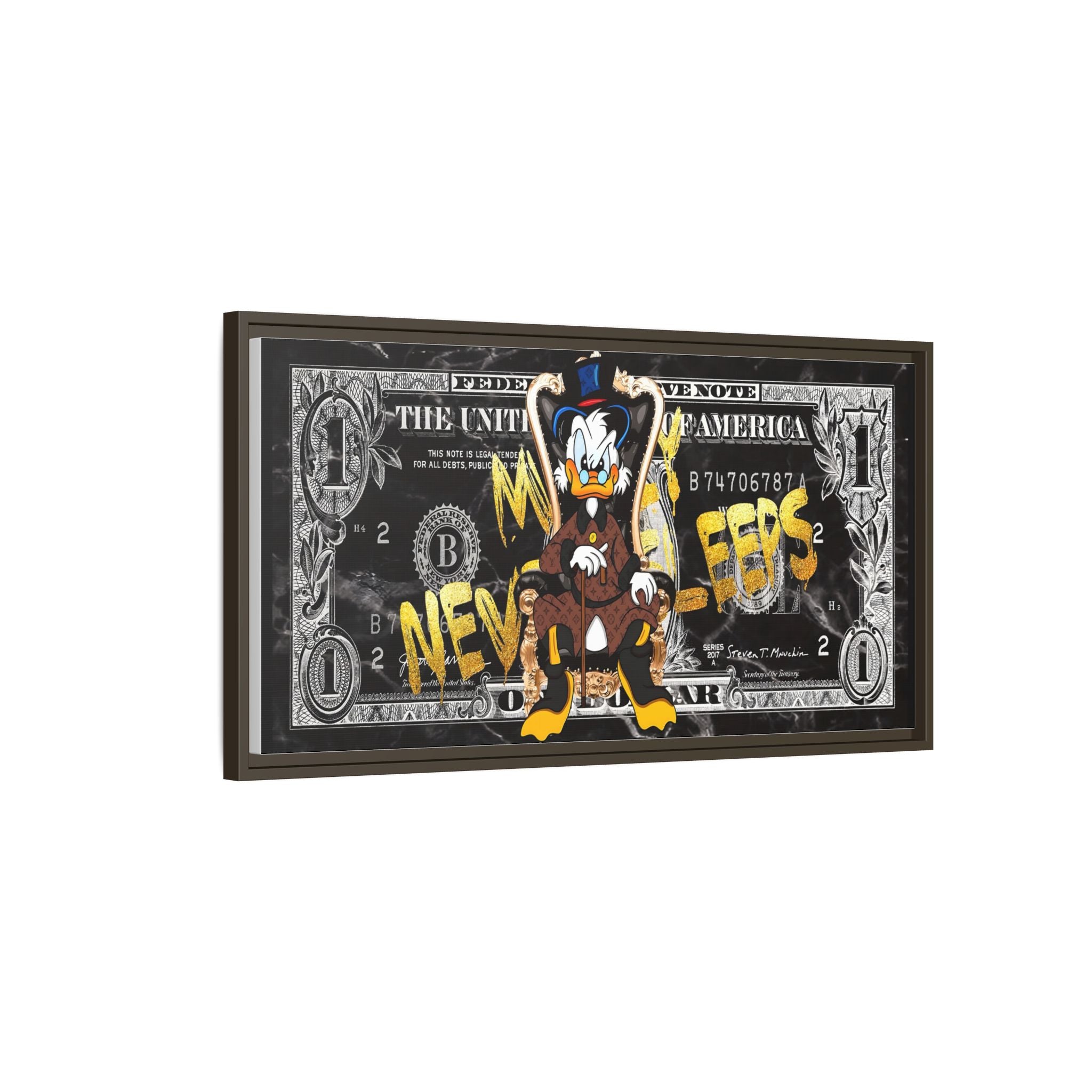Feds and Feathers: Pop Art Currency Remix, Cartoon Financial Commentary - Canvas Wall Art
