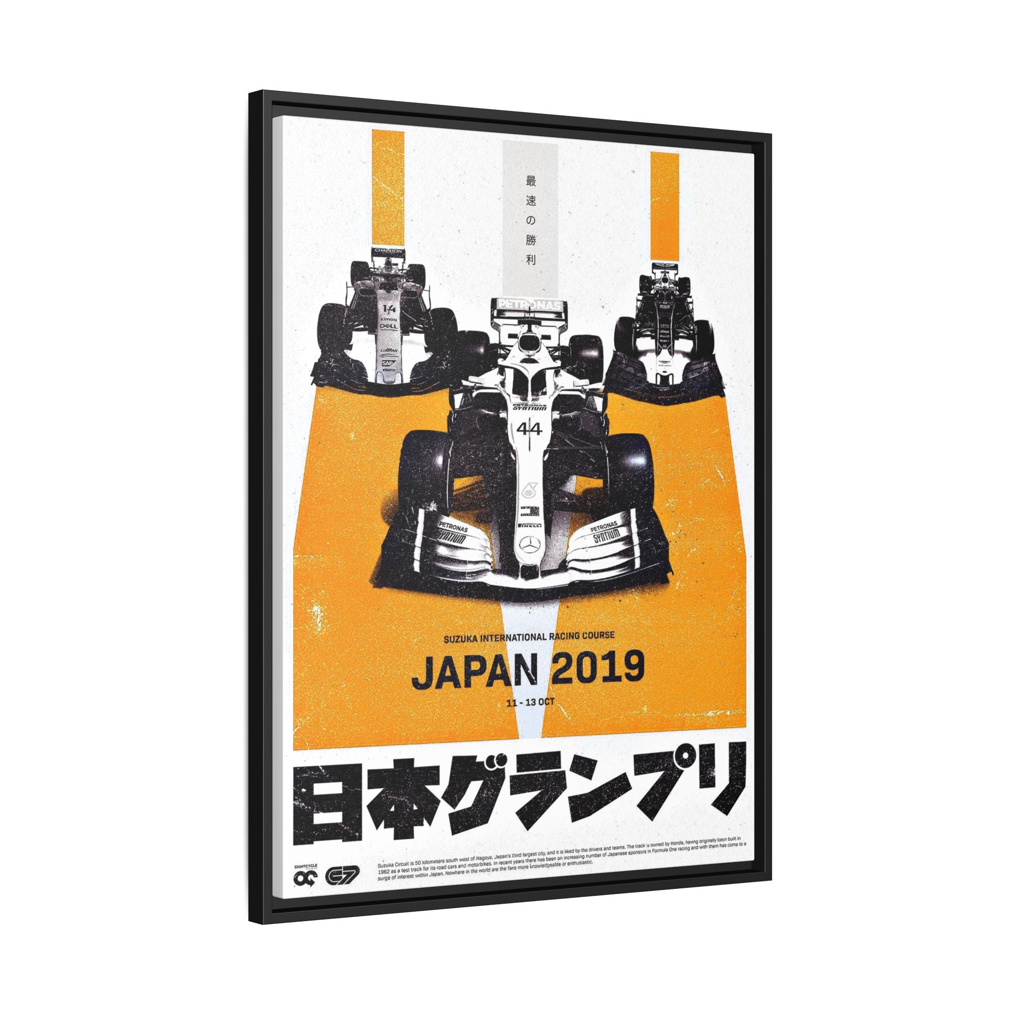 Suzuka Speed Symphony: Japanese Grand Prix 2019 Racing Poster, Motorsport Design Artistry - Canvas Wall Art