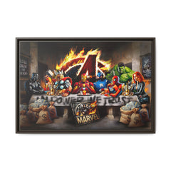 Feast of Franchises: Marvel Avengers Last Supper, Corporate Pop Art Parody - Canvas Wall Art