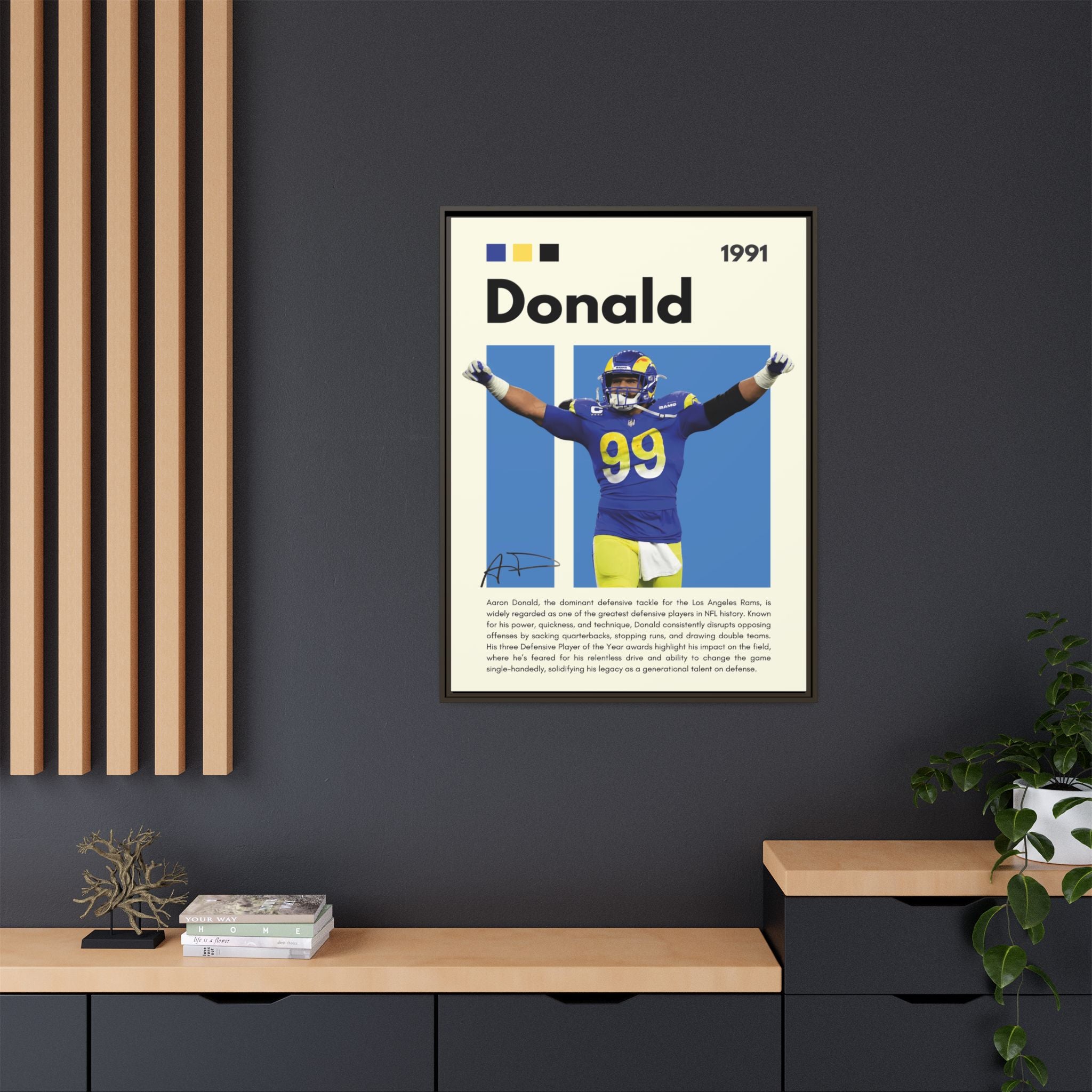 Aaron Donald: Rams Defensive Powerhouse - Canvas Wall Art