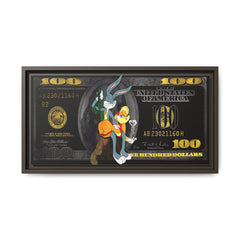 Cartoon Cash Remix: Looney Tunes Currency, Pop Culture Finance Art - Canvas Wall Art
