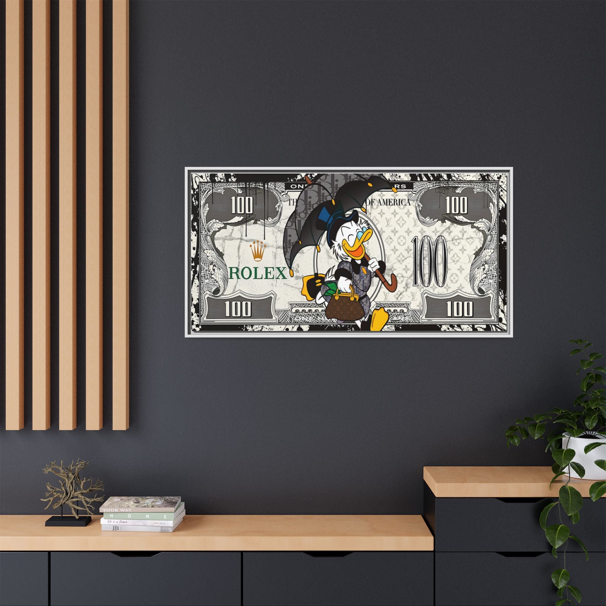 Duck Dynasty of Luxury: Pop Art Fashion Icon, Disney Meets High-End Branding, Urban Street Art Elegance - Canvas Wall Art