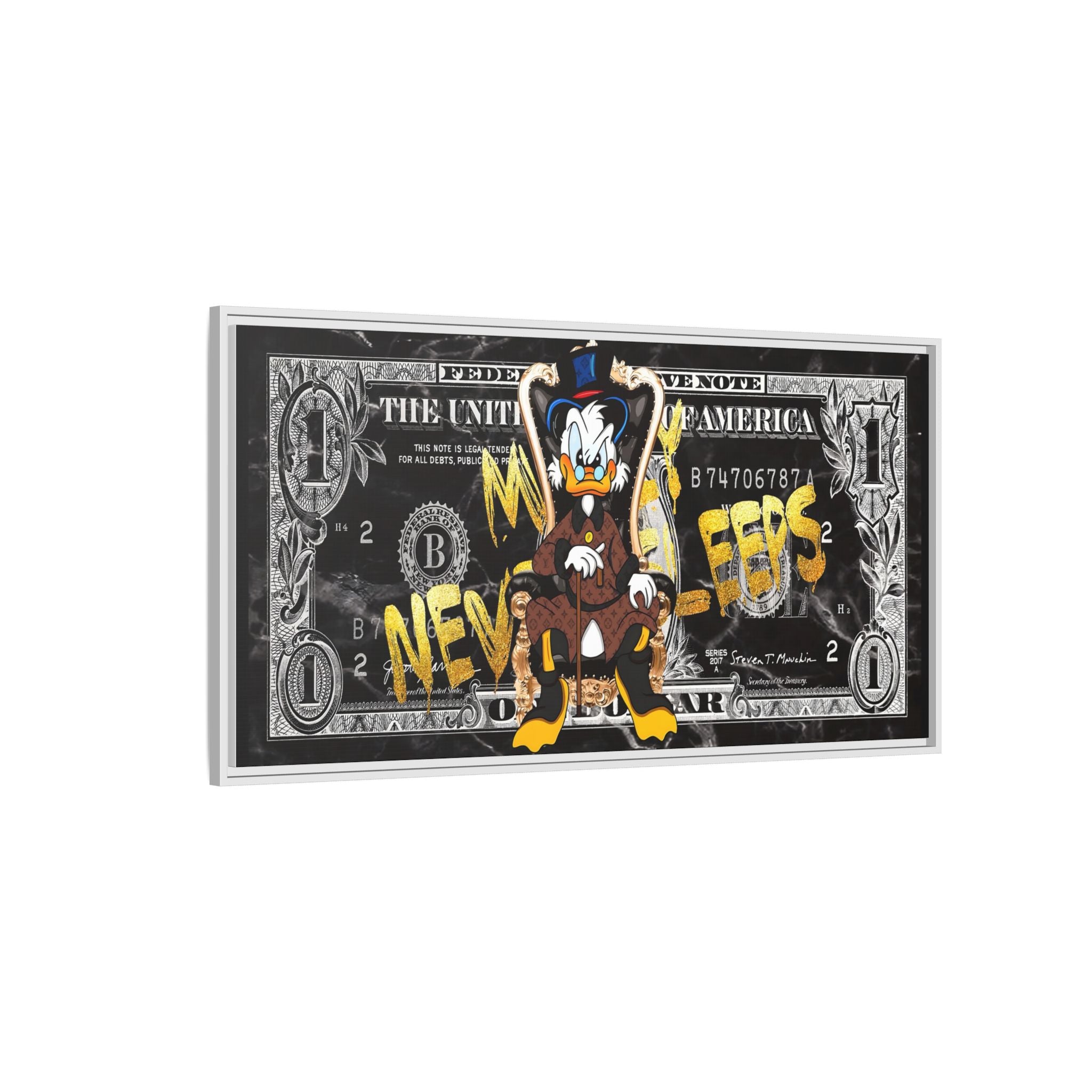 Feds and Feathers: Pop Art Currency Remix, Cartoon Financial Commentary - Canvas Wall Art