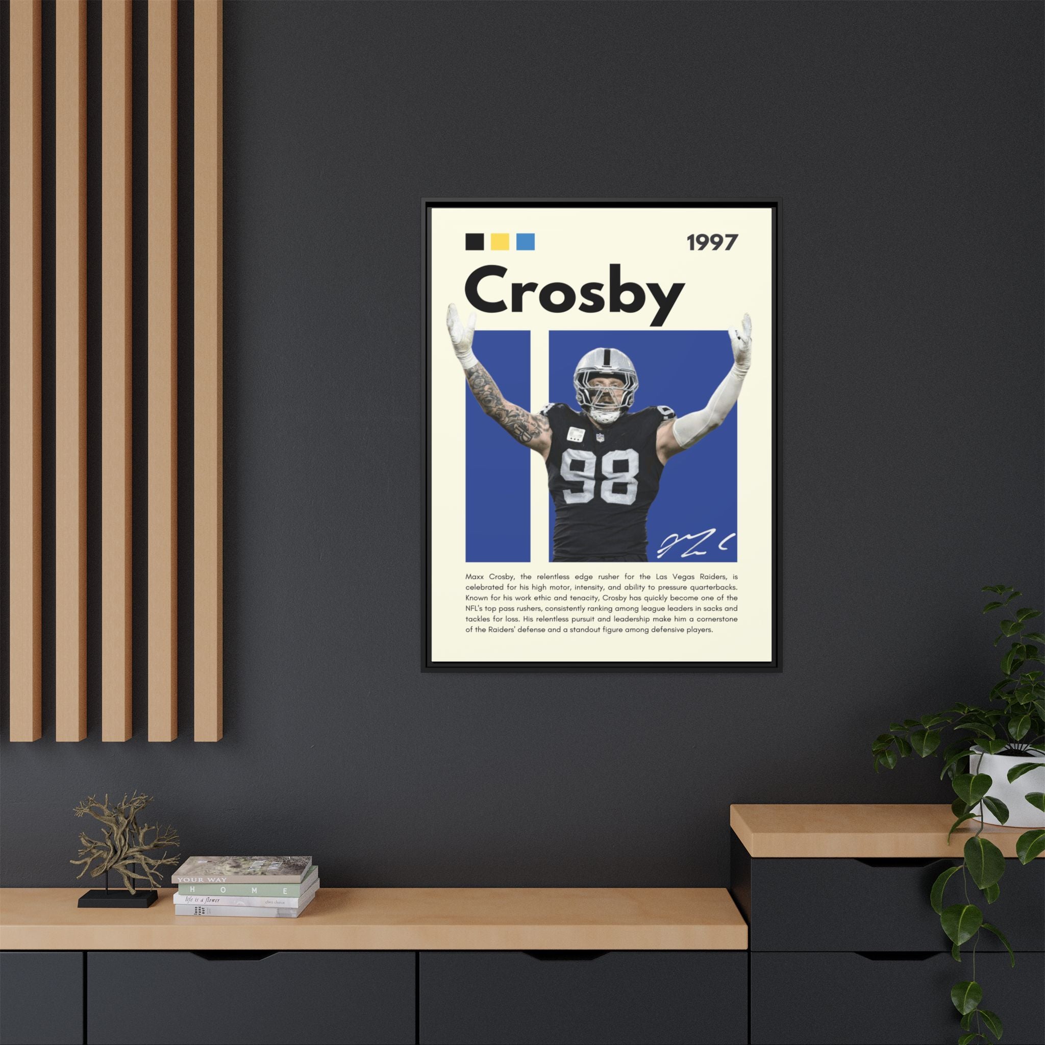 Maxx Crosby: Defensive Dynamo - Canvas Wall Art