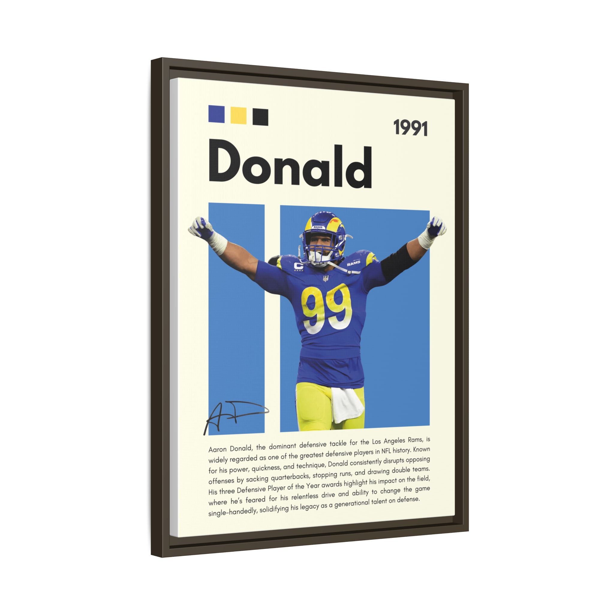 Aaron Donald: Rams Defensive Powerhouse - Canvas Wall Art