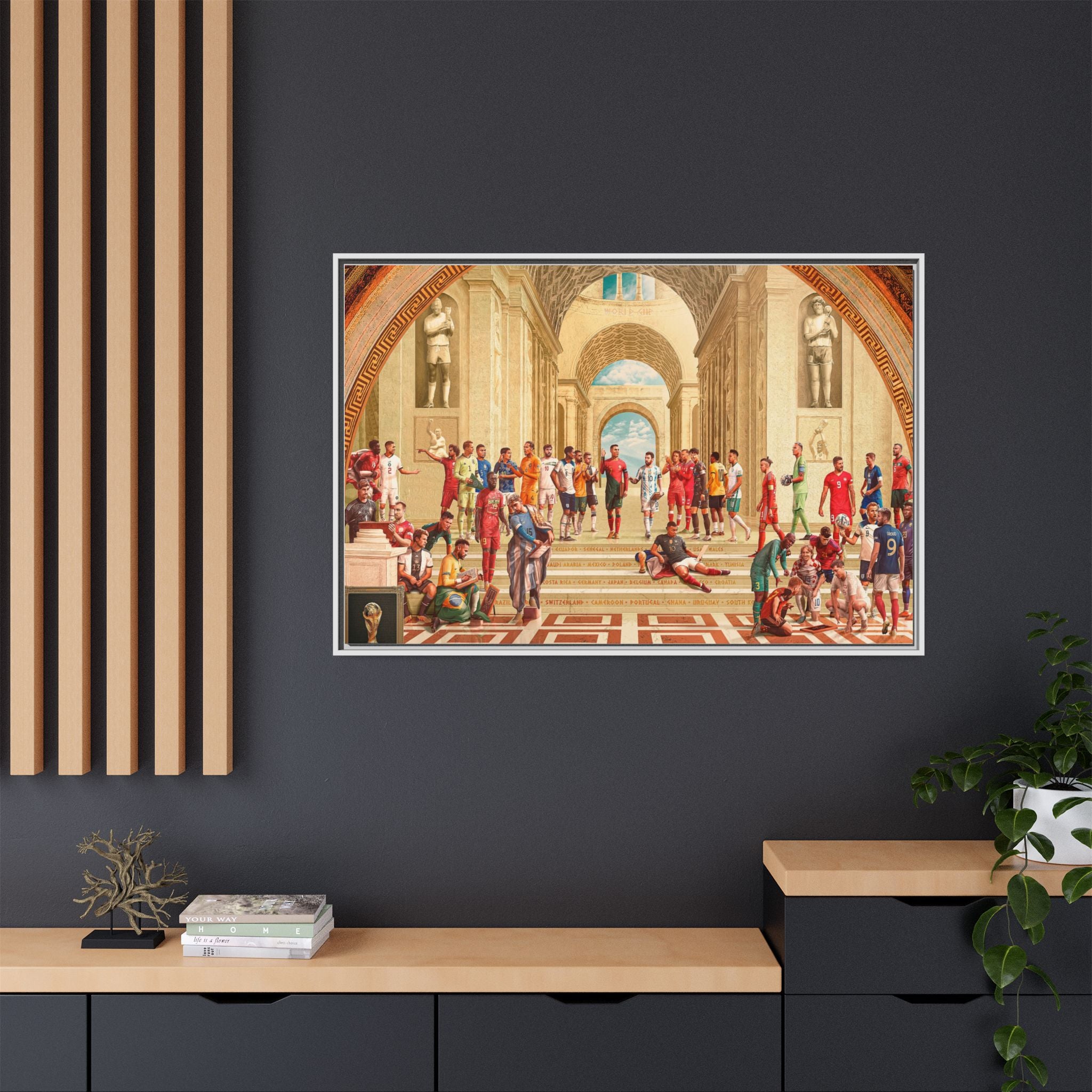 Pantheon of Football Glory: World Cup 2022 Immortalized, Global Soccer Legends Memorialized - Canvas Wall Art