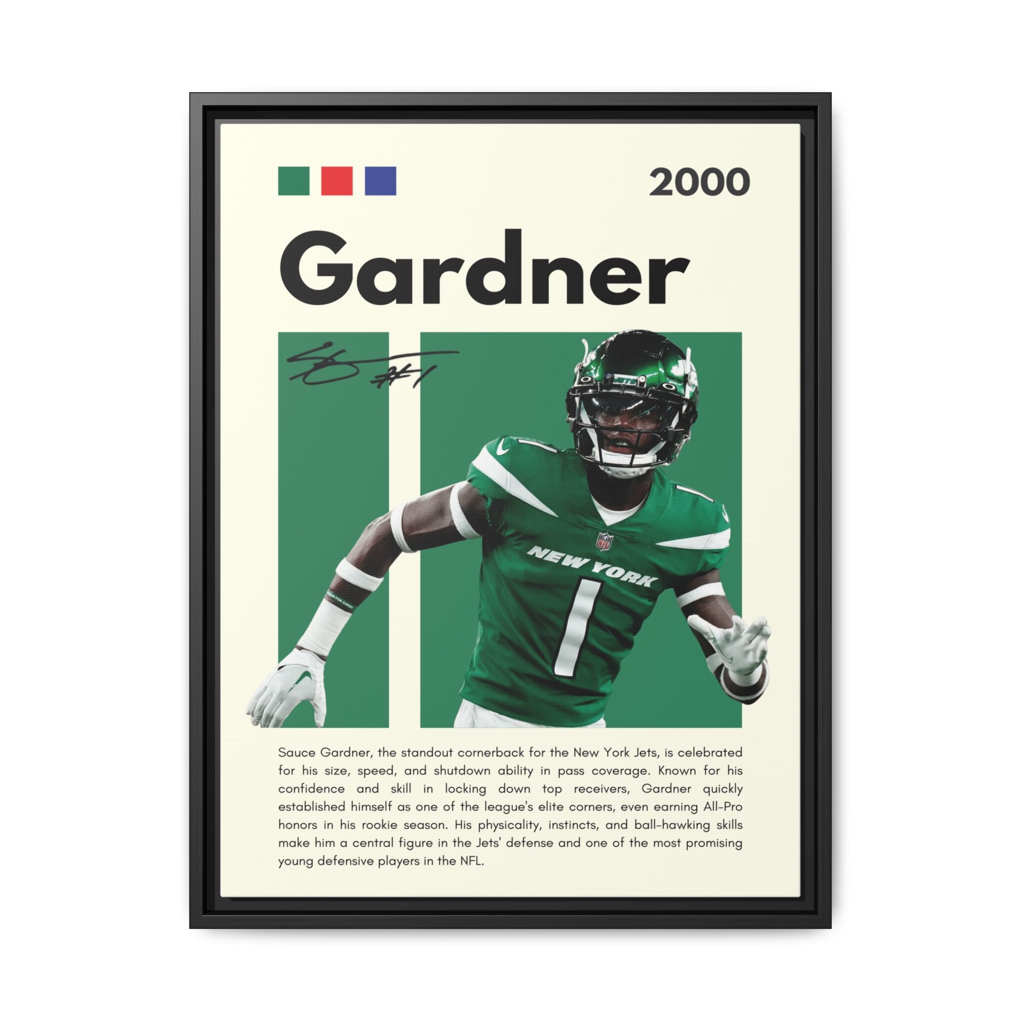 Sauce Gardner: Defensive Dynamo - Canvas Wall Art