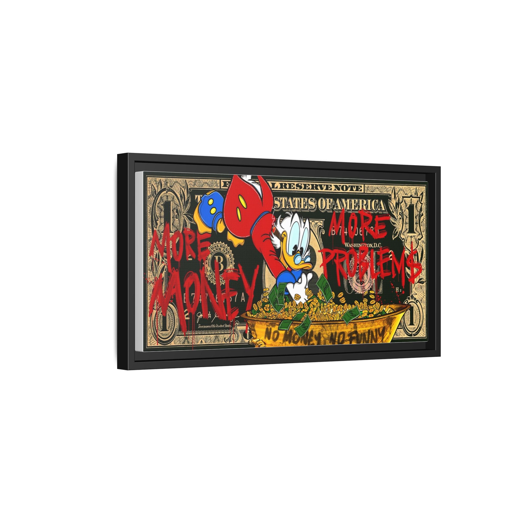 Duck Dynasty of Dollars: Pop Art Financial Critique, Graffiti Economics, Capitalist Commentary - Canvas Wall Art
