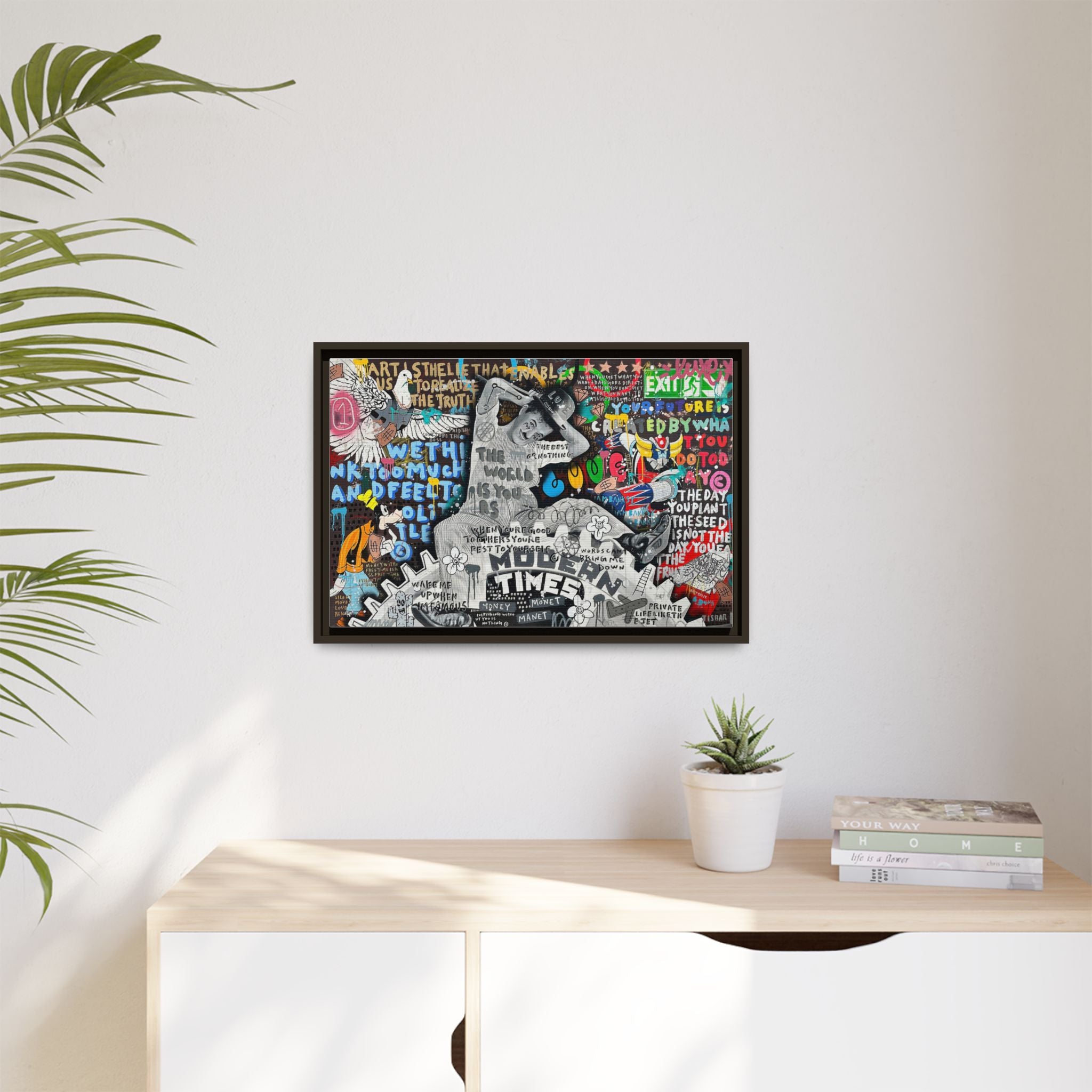 Urban Kaleidoscope: Street Art Fusion, Visual Commentary, Graffiti Narrative - Canvas Wall Art