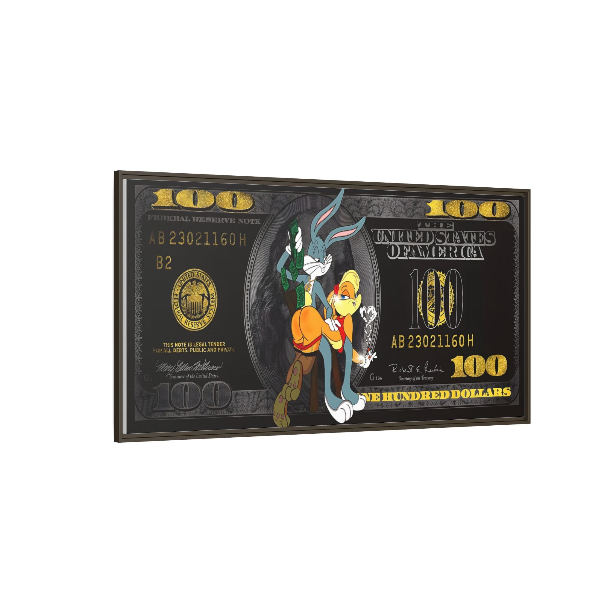 Cartoon Cash Remix: Looney Tunes Currency, Pop Culture Finance Art - Canvas Wall Art