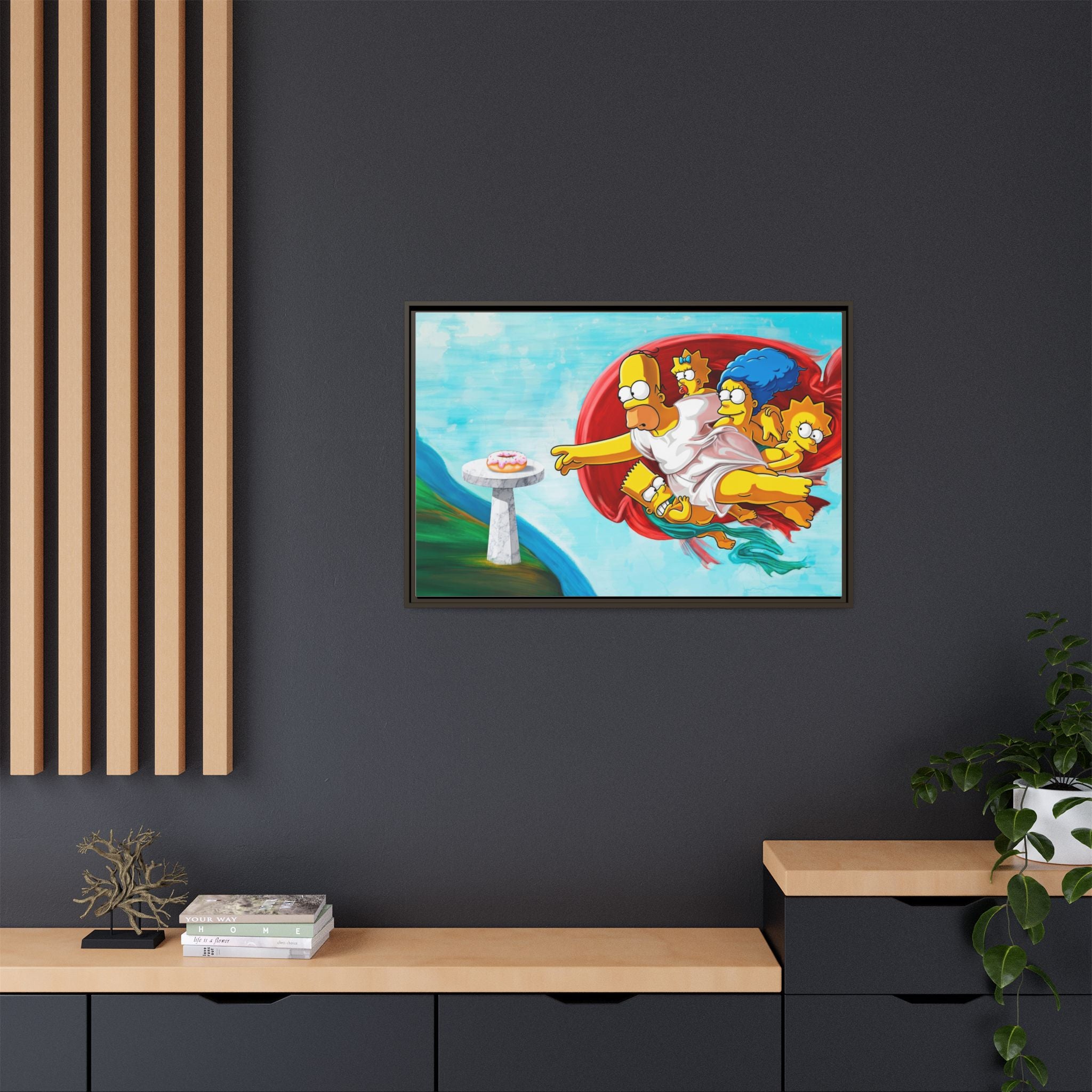 The Simpsons' Last Supper: Pop Culture Parody, Da Vinci Reimagined, Animated Comedy Masterpiece - Canvas Wall Art