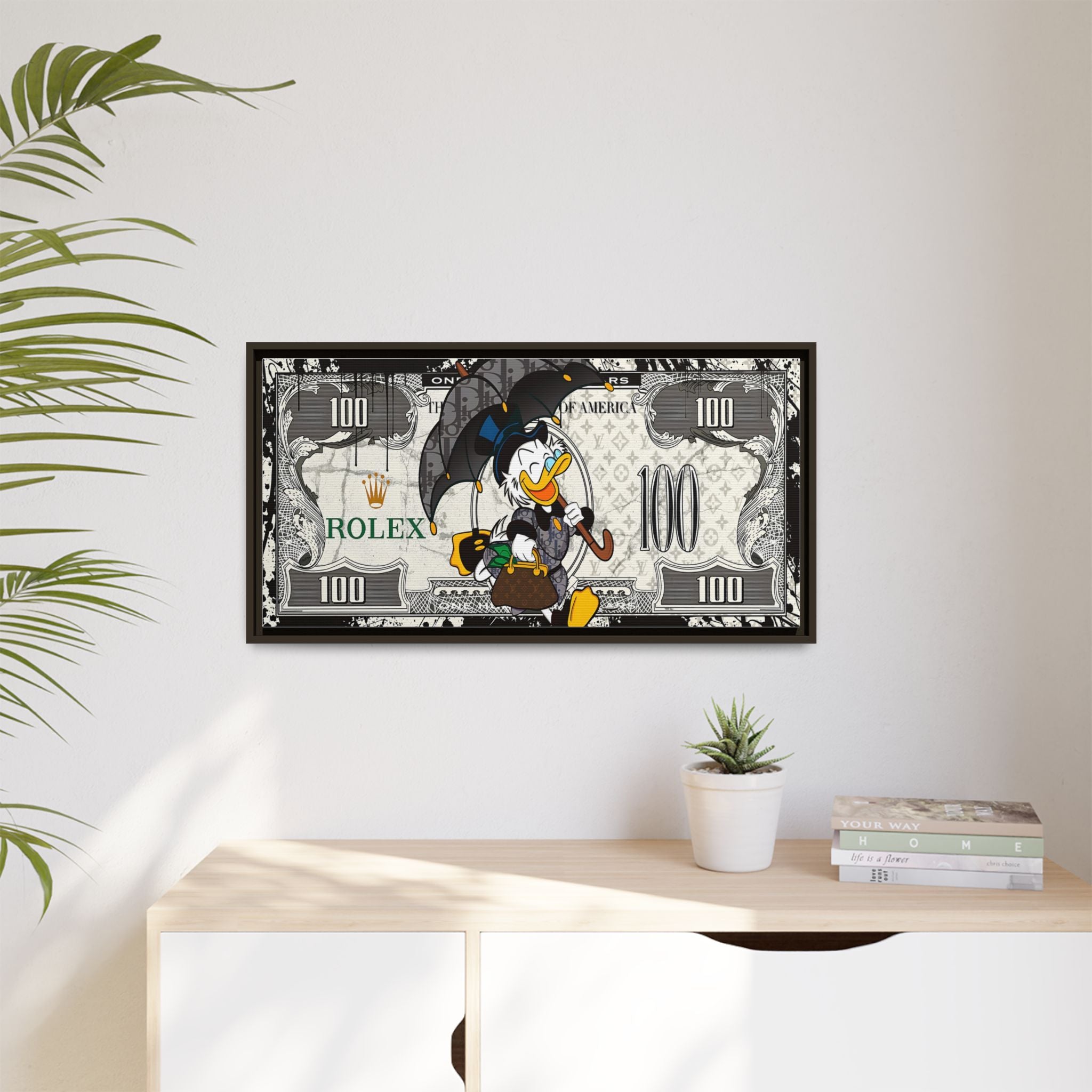 Duck Dynasty of Luxury: Pop Art Fashion Icon, Disney Meets High-End Branding, Urban Street Art Elegance - Canvas Wall Art