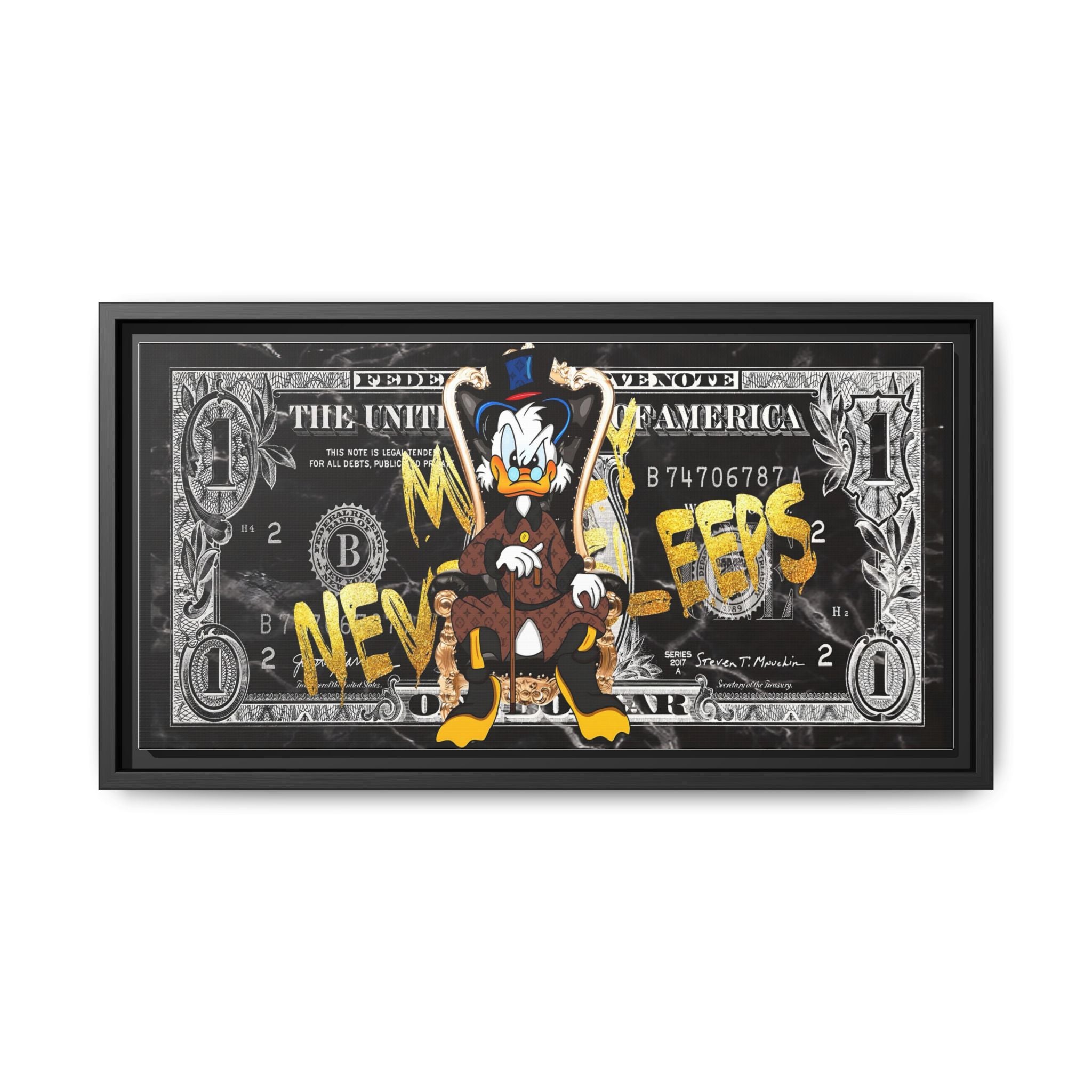Feds and Feathers: Pop Art Currency Remix, Cartoon Financial Commentary - Canvas Wall Art