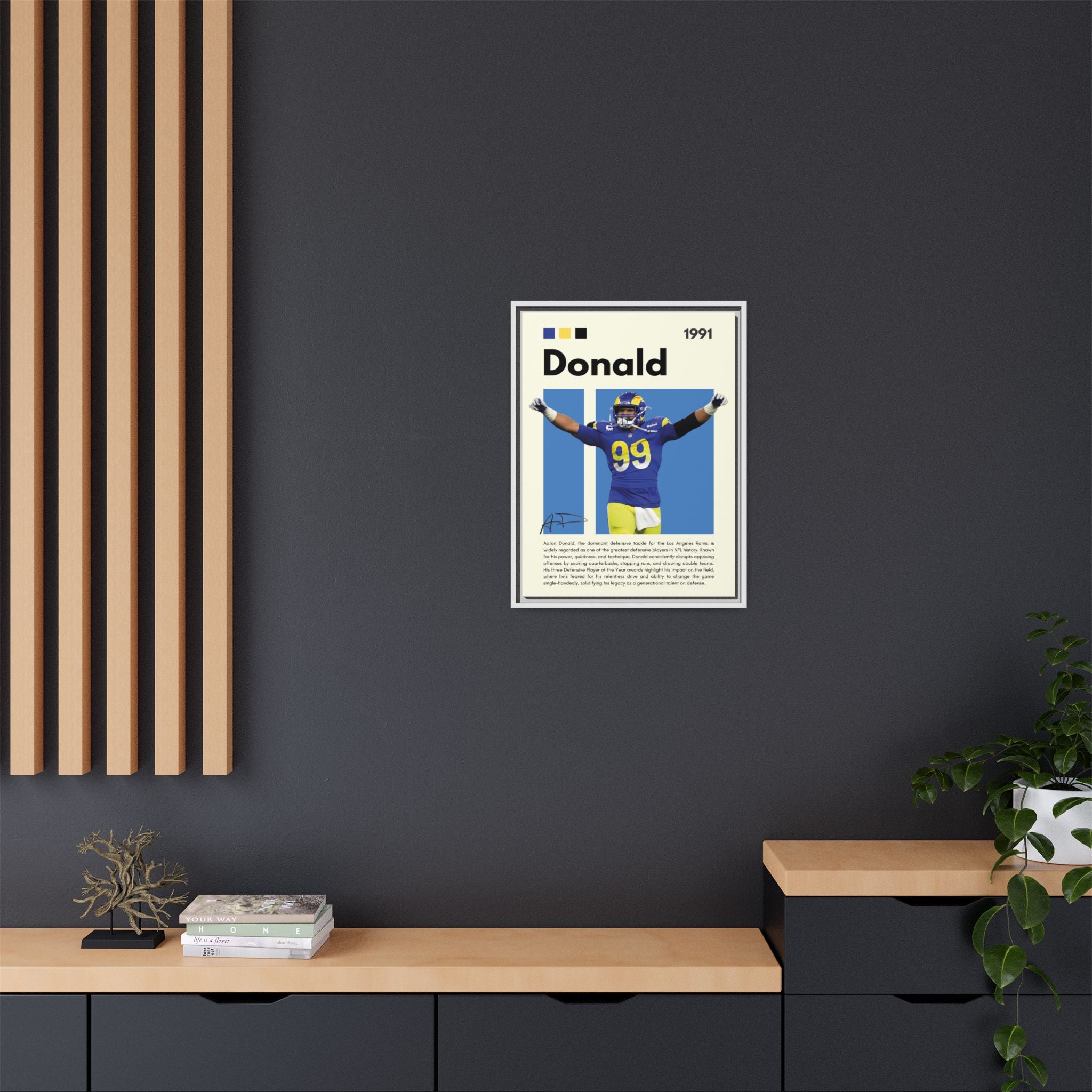 Aaron Donald: Rams Defensive Powerhouse - Canvas Wall Art