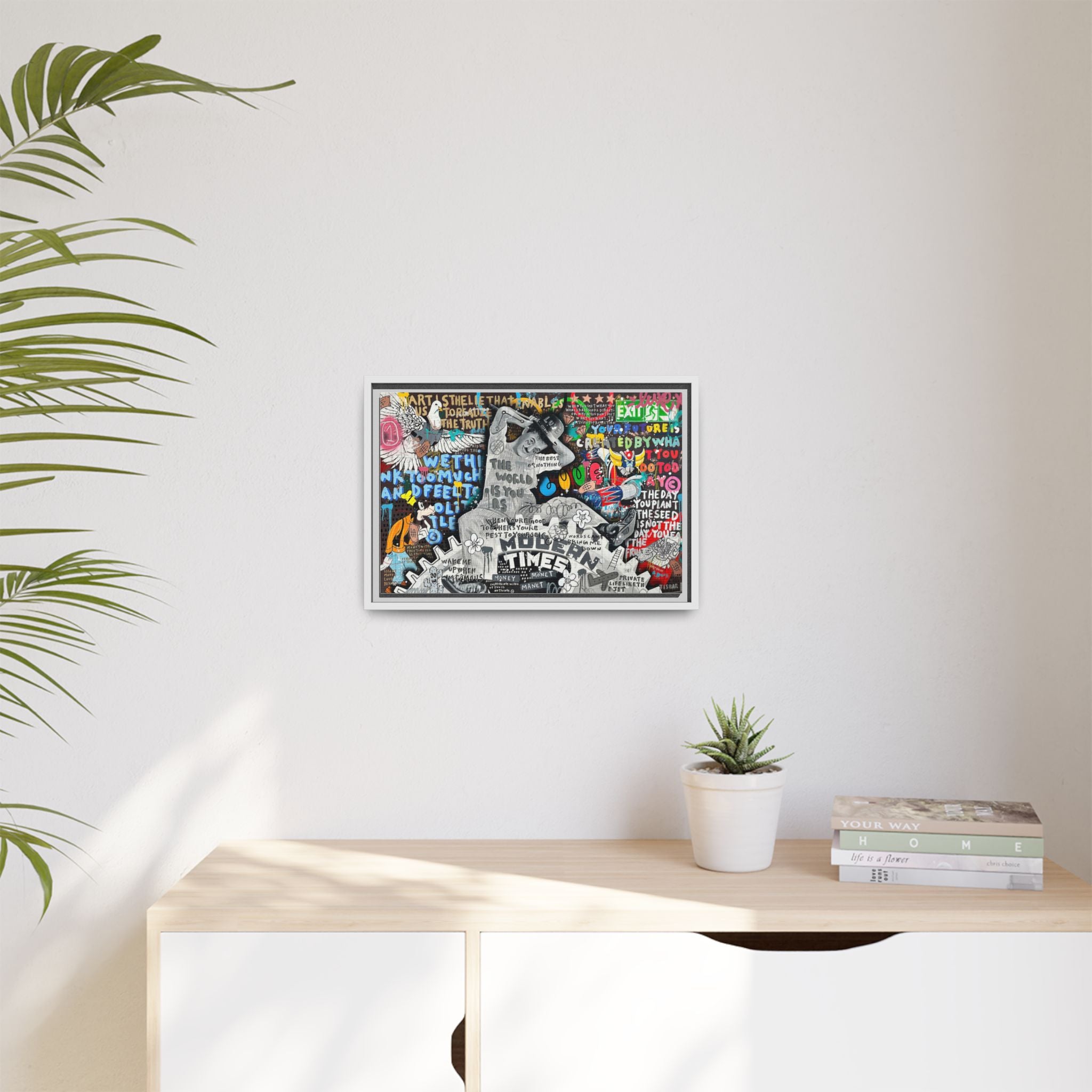 Urban Kaleidoscope: Street Art Fusion, Visual Commentary, Graffiti Narrative - Canvas Wall Art