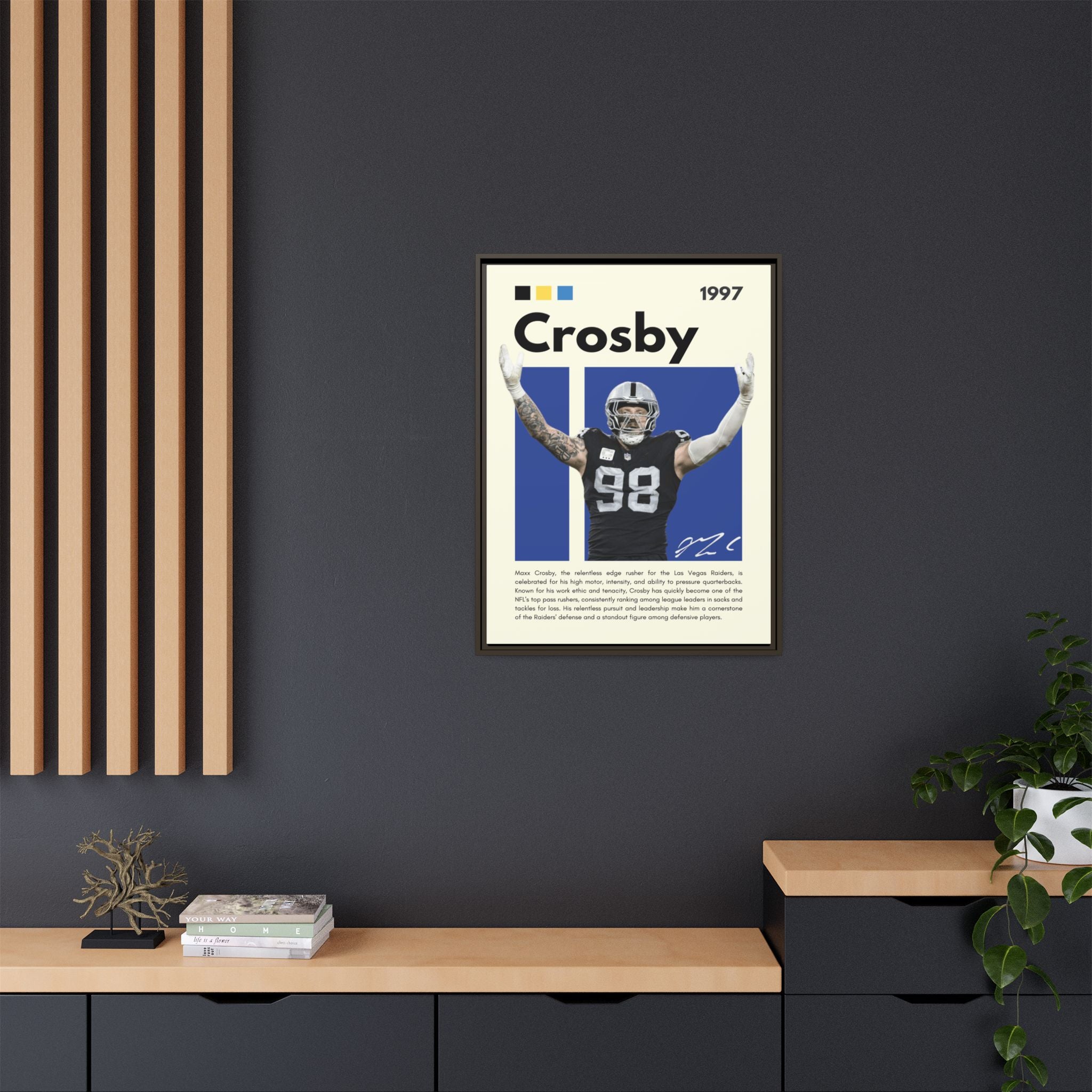 Maxx Crosby: Defensive Dynamo - Canvas Wall Art