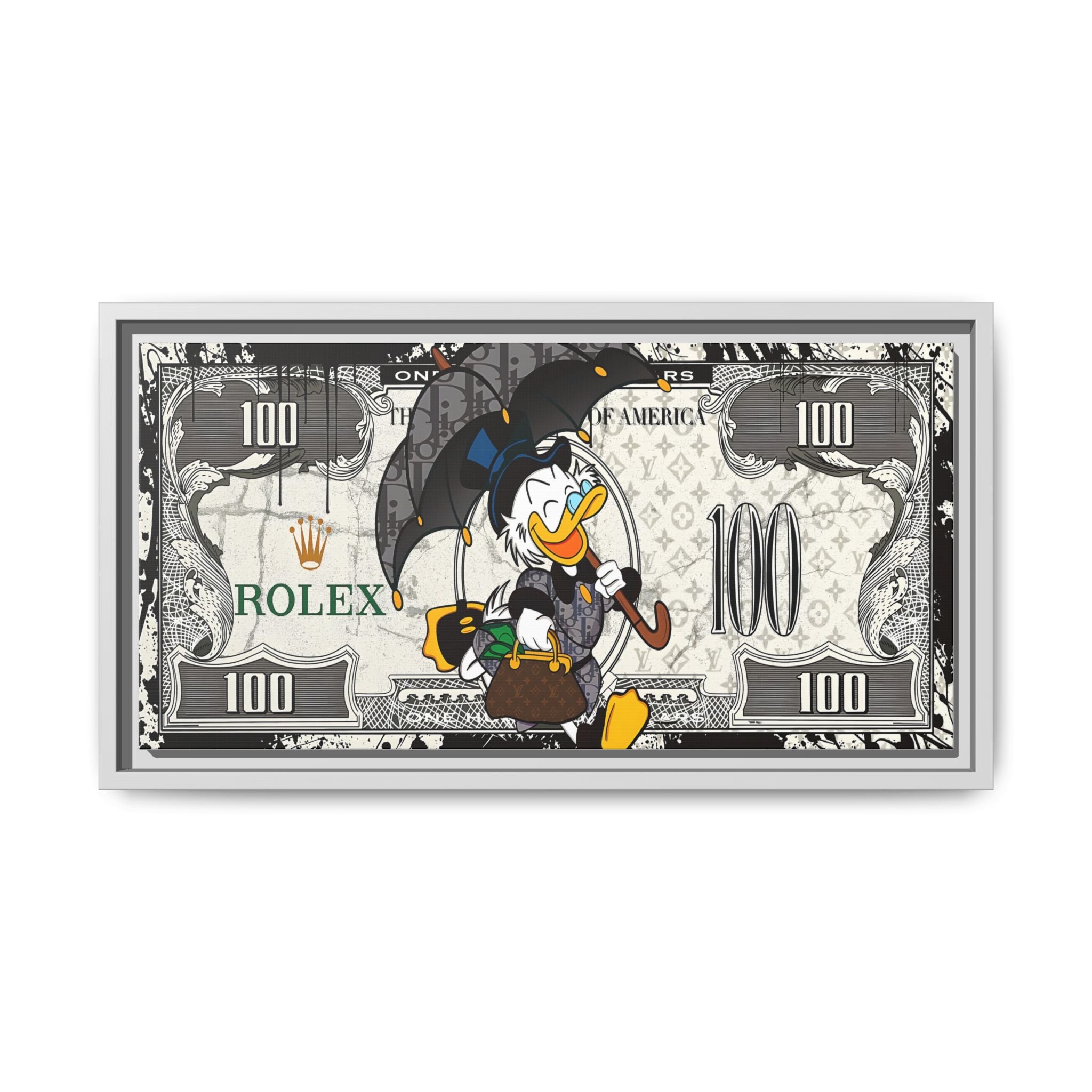 Duck Dynasty of Luxury: Pop Art Fashion Icon, Disney Meets High-End Branding, Urban Street Art Elegance - Canvas Wall Art