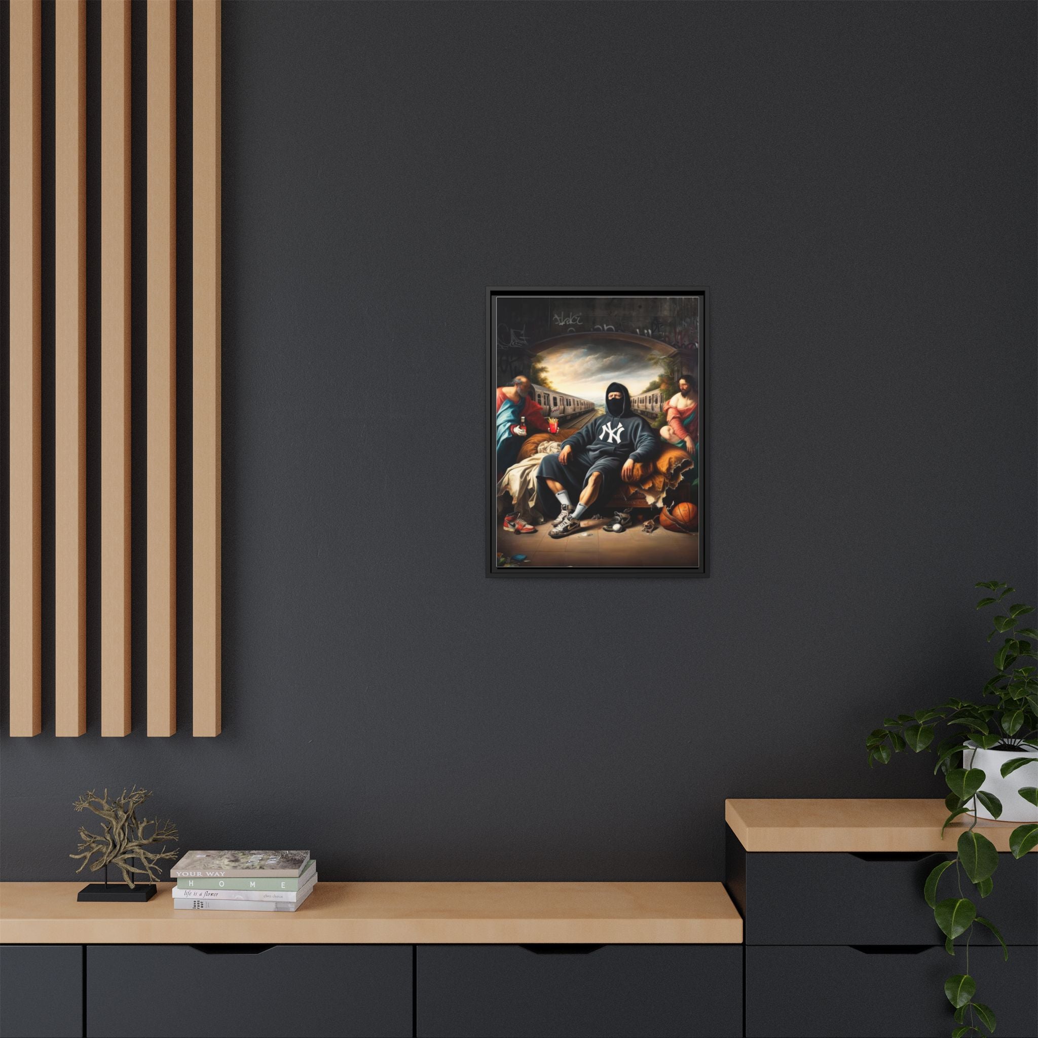 Urban Renaissance: Digital Remix of Classical Portraiture, Street Culture Reimagined - Canvas Wall Art