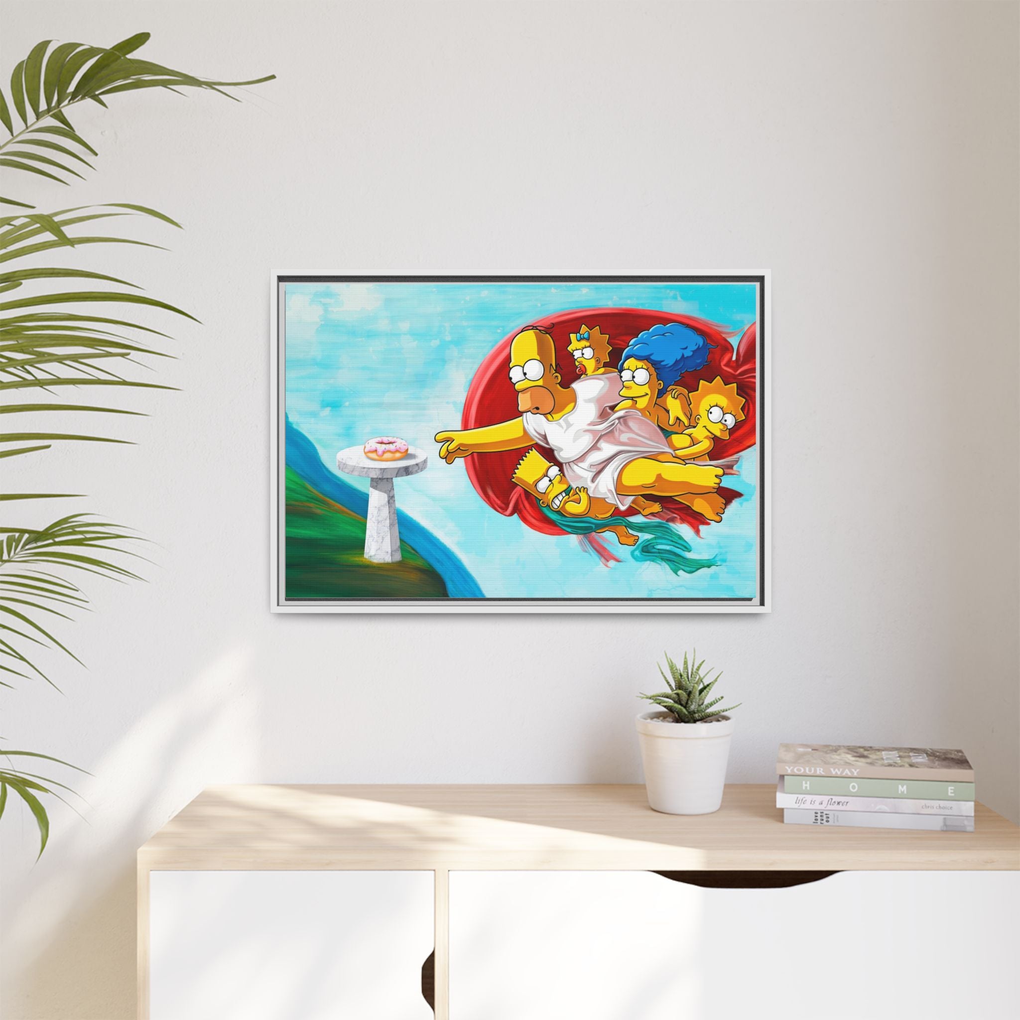 The Simpsons' Last Supper: Pop Culture Parody, Da Vinci Reimagined, Animated Comedy Masterpiece - Canvas Wall Art
