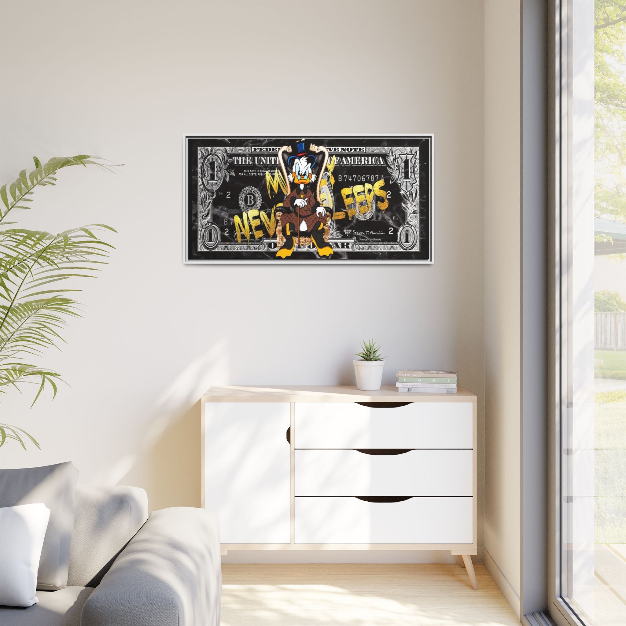 Feds and Feathers: Pop Art Currency Remix, Cartoon Financial Commentary - Canvas Wall Art