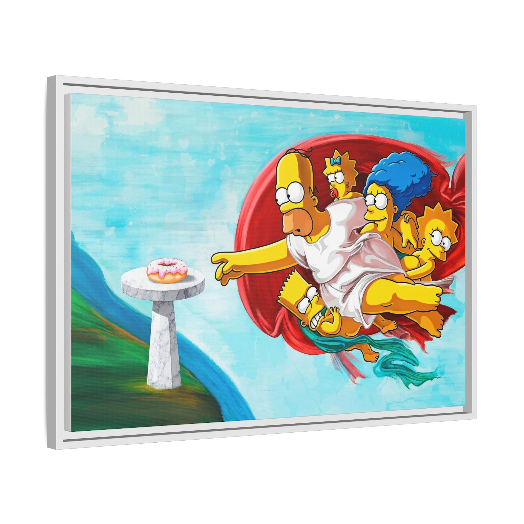 The Simpsons' Last Supper: Pop Culture Parody, Da Vinci Reimagined, Animated Comedy Masterpiece - Canvas Wall Art