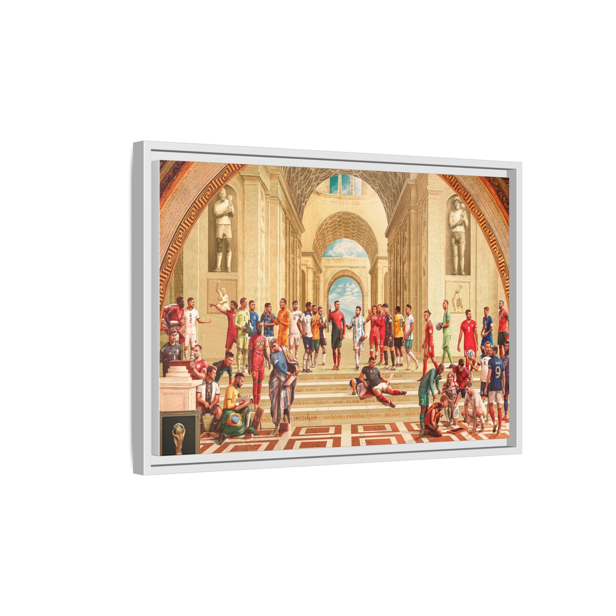 Pantheon of Football Glory: World Cup 2022 Immortalized, Global Soccer Legends Memorialized - Canvas Wall Art