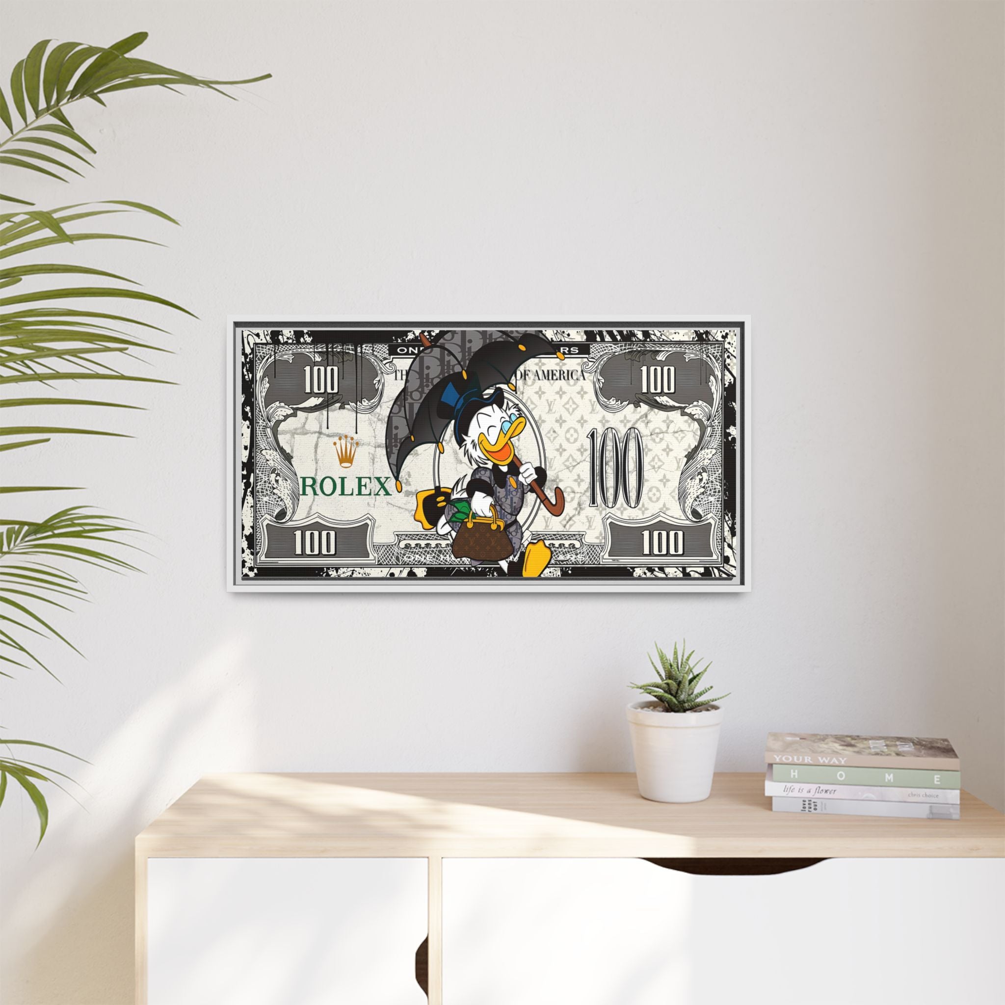 Duck Dynasty of Luxury: Pop Art Fashion Icon, Disney Meets High-End Branding, Urban Street Art Elegance - Canvas Wall Art