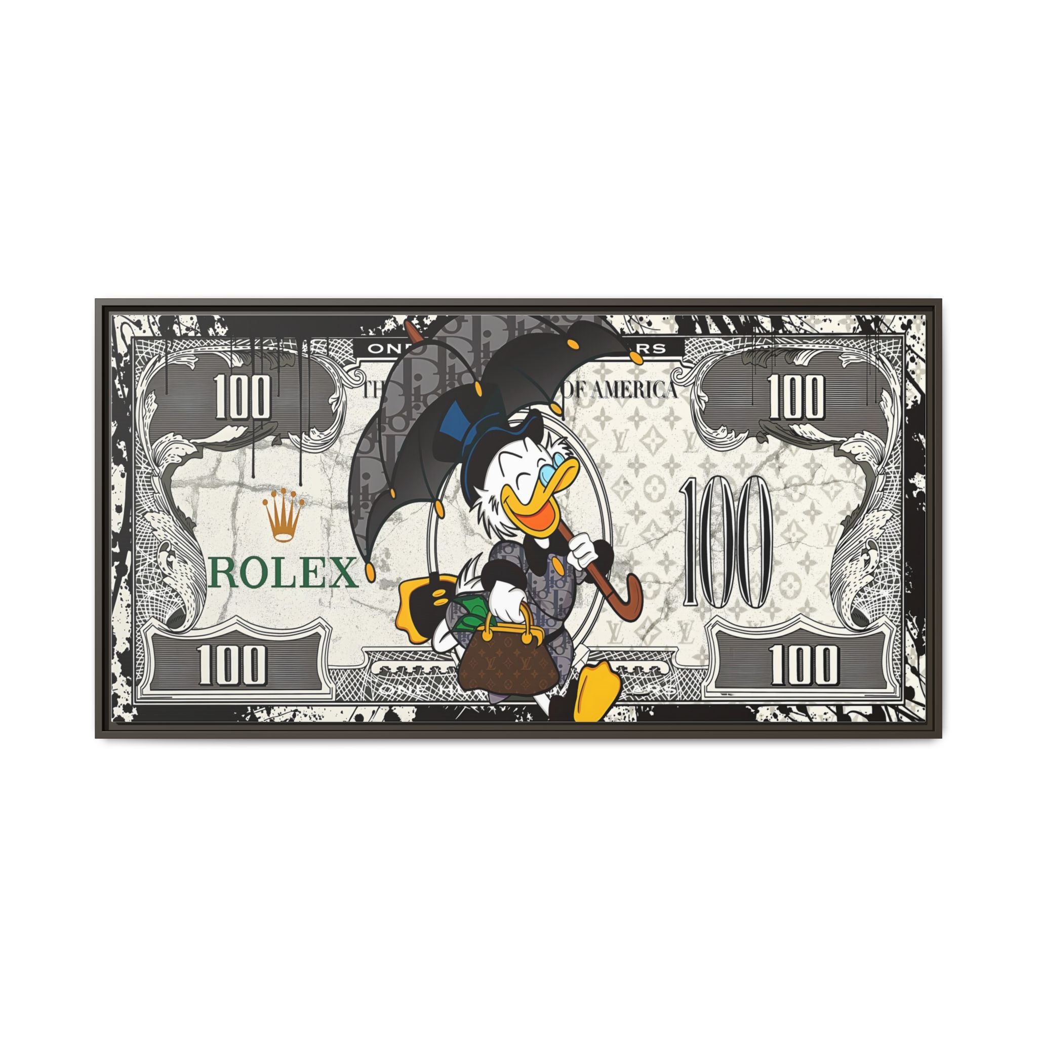 Duck Dynasty of Luxury: Pop Art Fashion Icon, Disney Meets High-End Branding, Urban Street Art Elegance - Canvas Wall Art