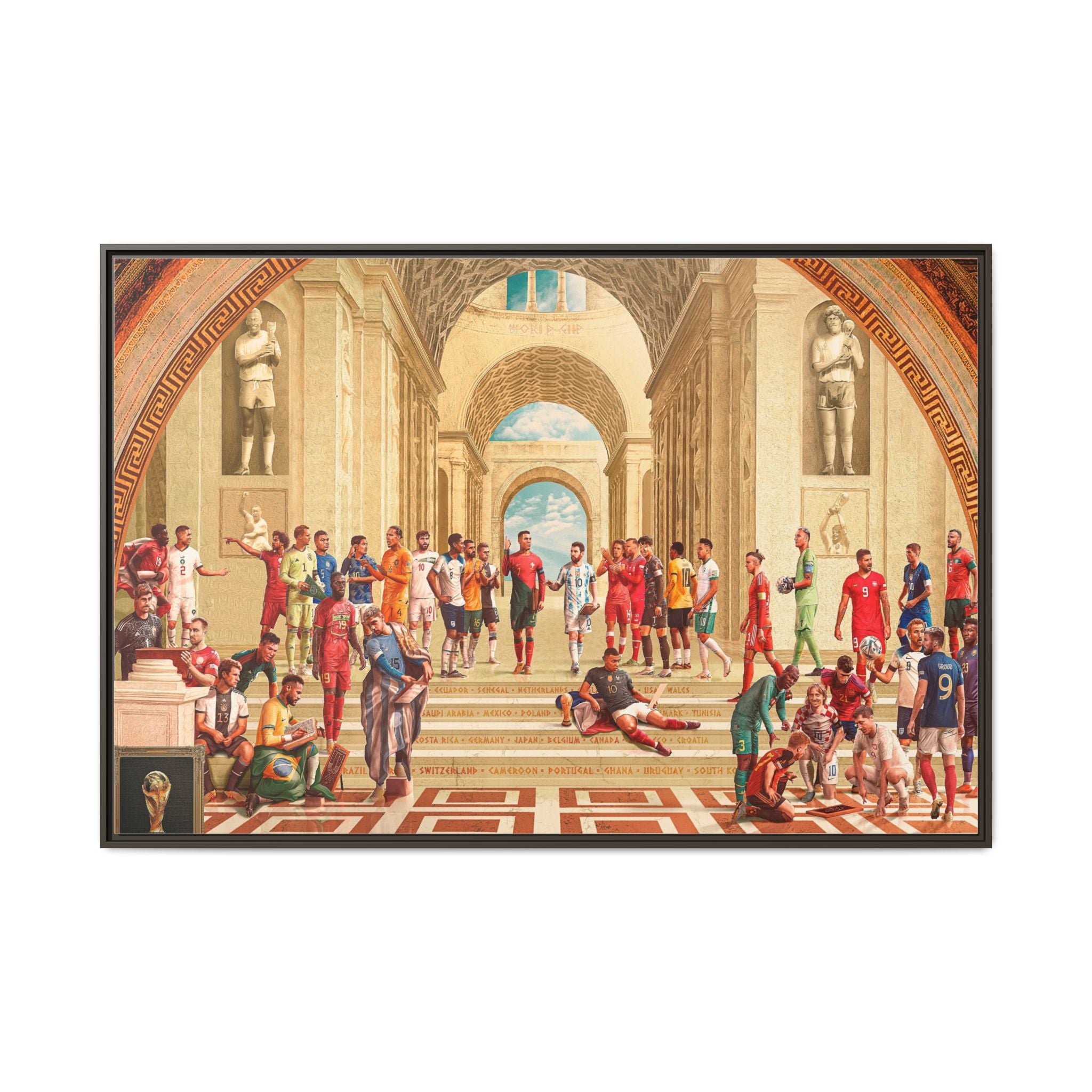 Pantheon of Football Glory: World Cup 2022 Immortalized, Global Soccer Legends Memorialized - Canvas Wall Art