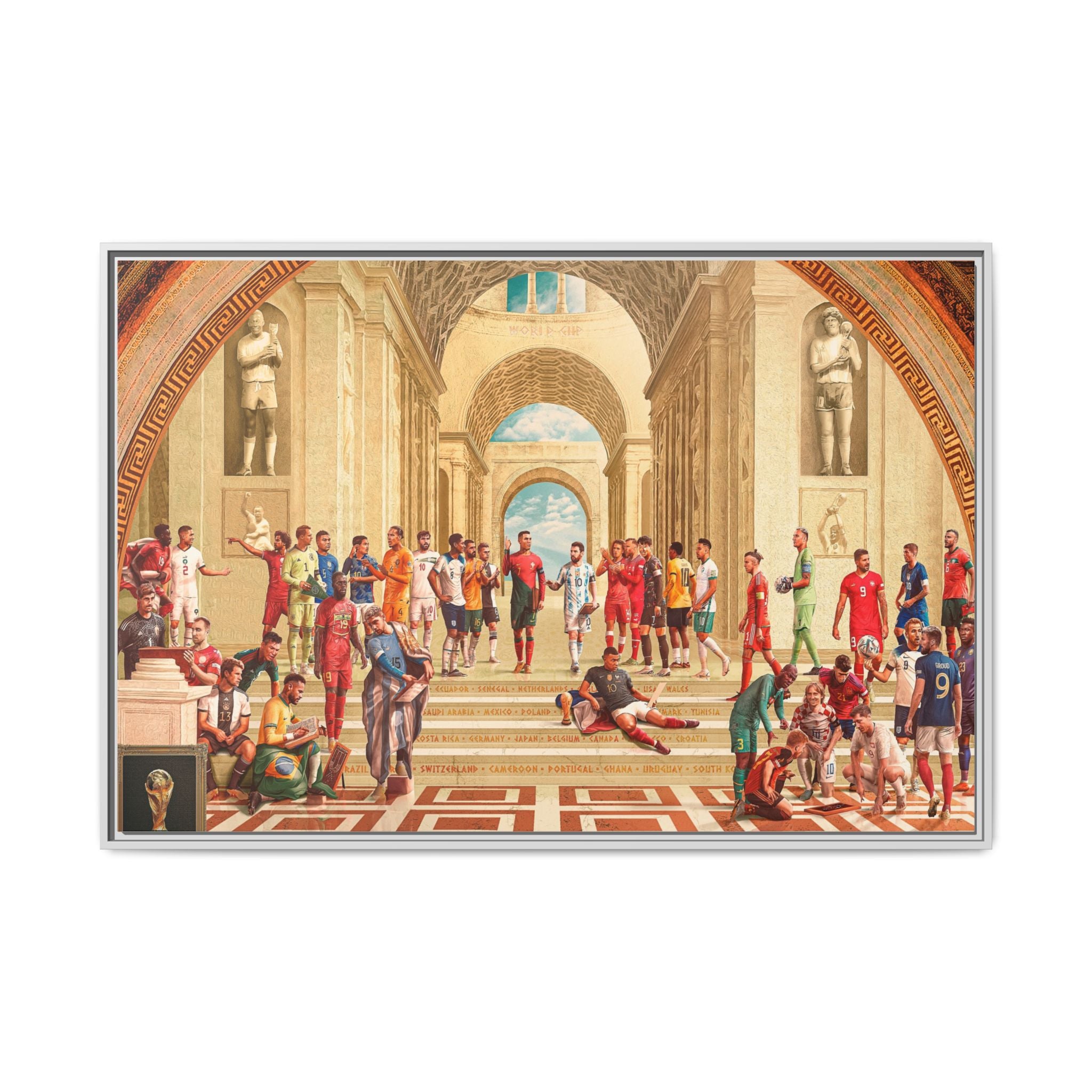 Pantheon of Football Glory: World Cup 2022 Immortalized, Global Soccer Legends Memorialized - Canvas Wall Art