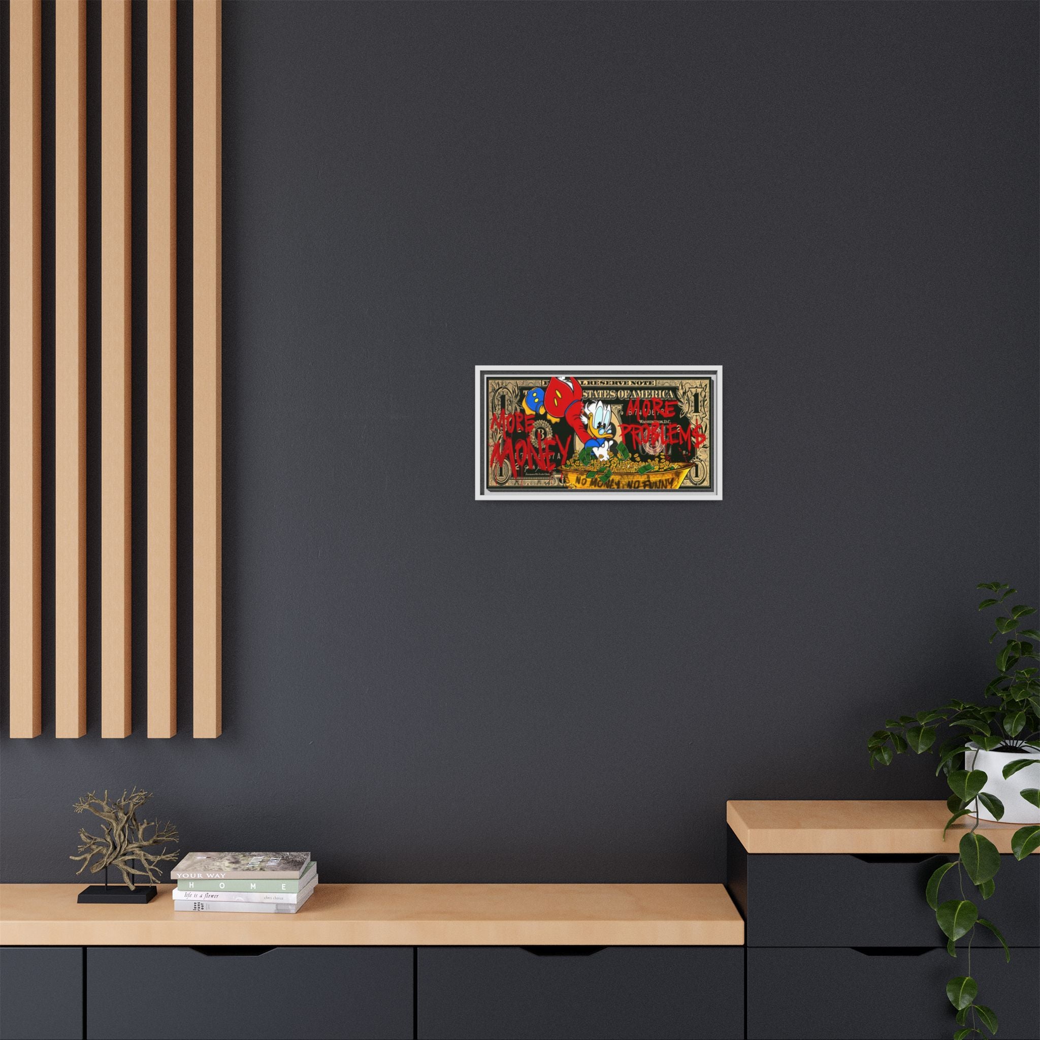 Duck Dynasty of Dollars: Pop Art Financial Critique, Graffiti Economics, Capitalist Commentary - Canvas Wall Art