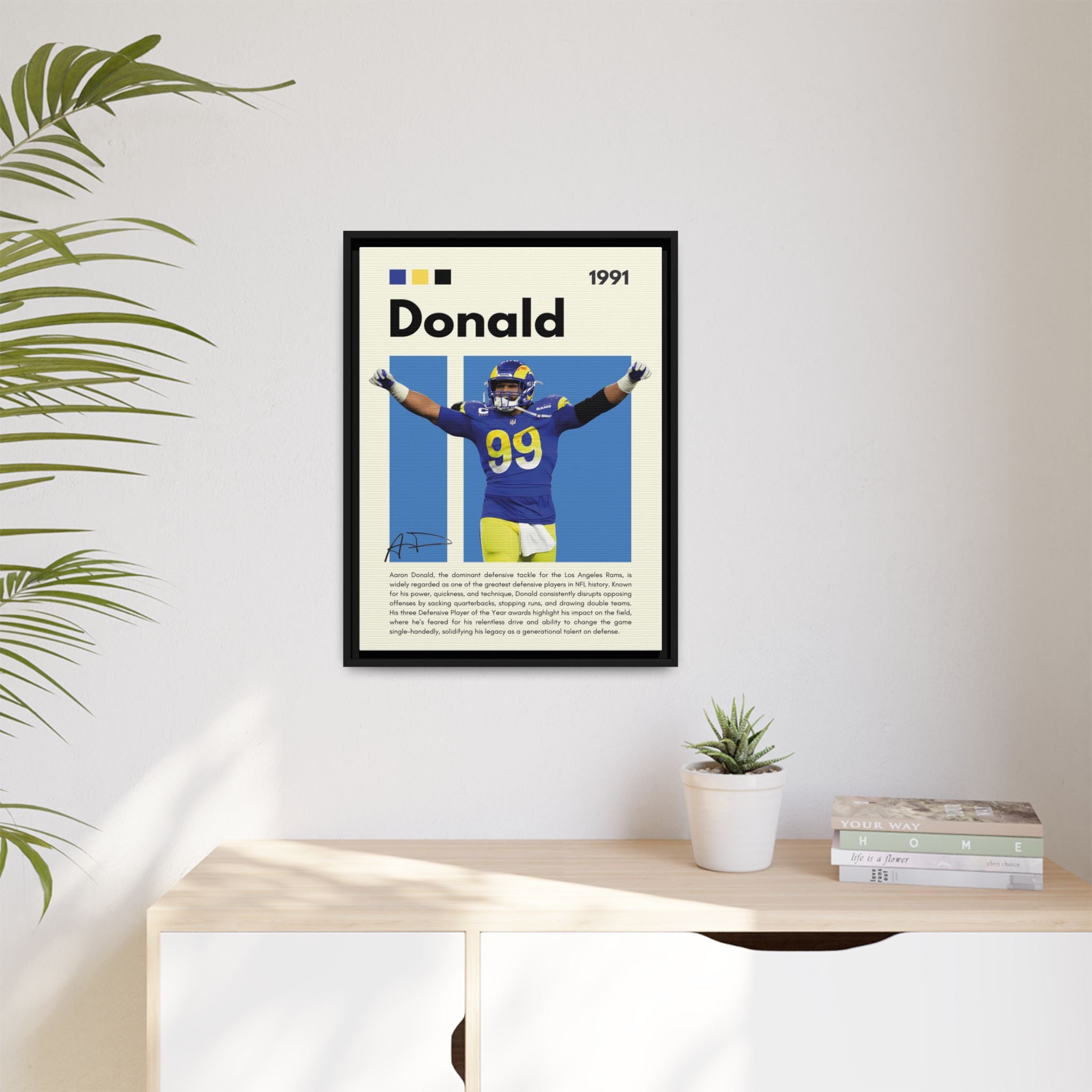 Aaron Donald: Rams Defensive Powerhouse - Canvas Wall Art